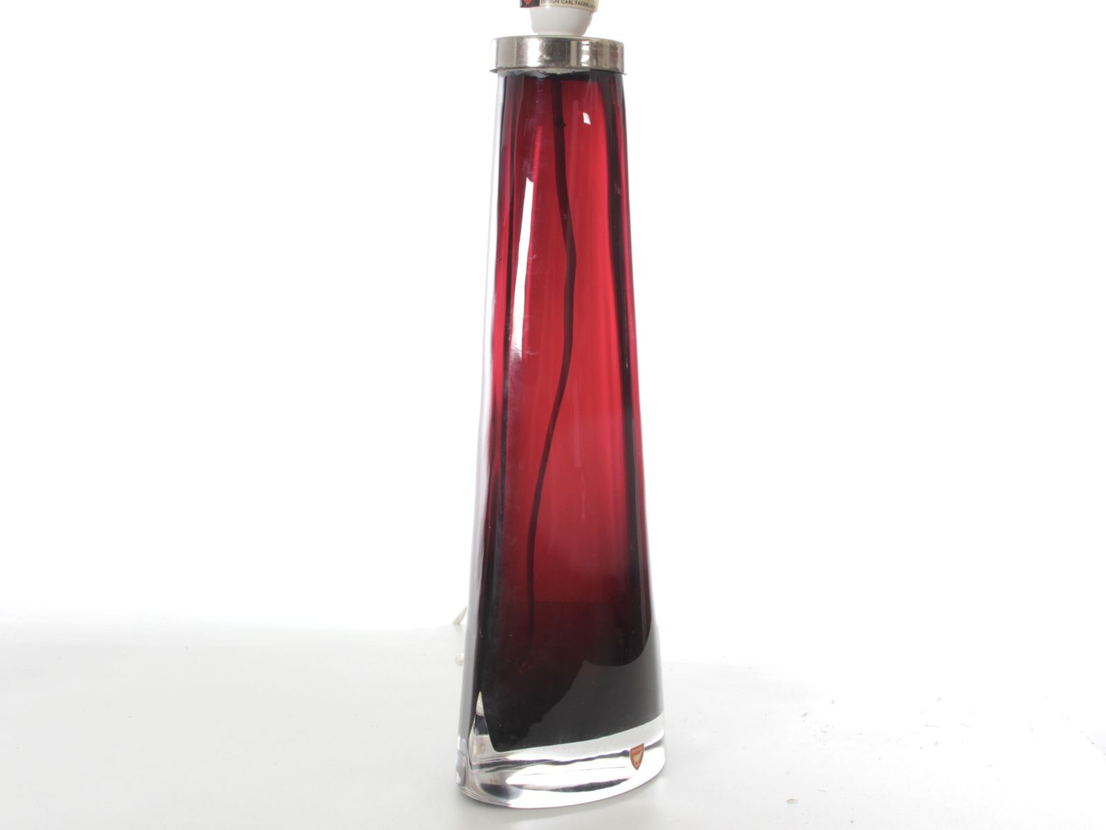 Mid Century Modern Scandinavian Pair Of Table Lamp In Cristal Model Rd 1566 Red By Carl Fagerlund For Orrefors, 1960s photo 2951.2