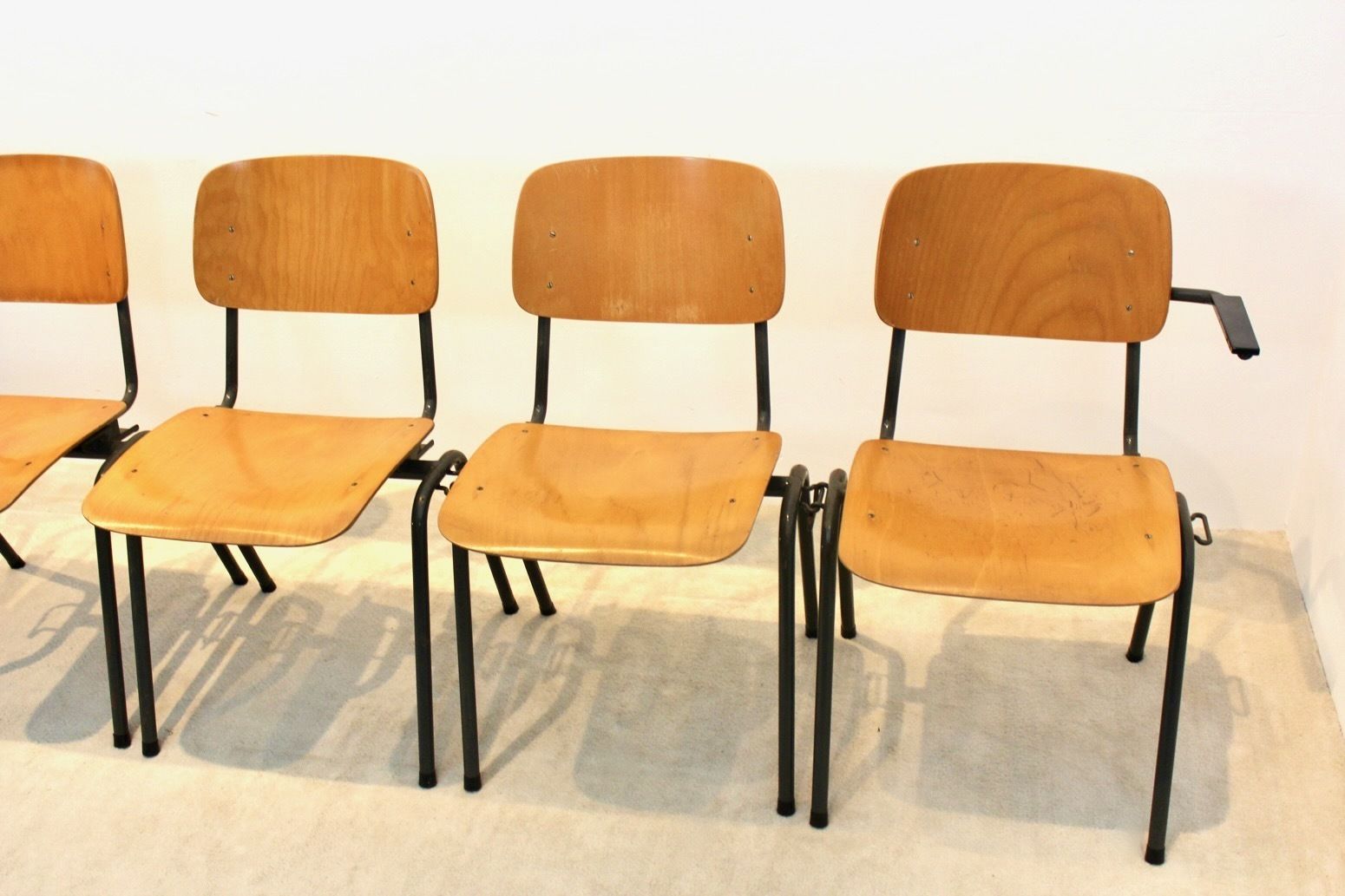Industrial Plywood Stackable School Sofa Seat By Marko Holland photo vintage