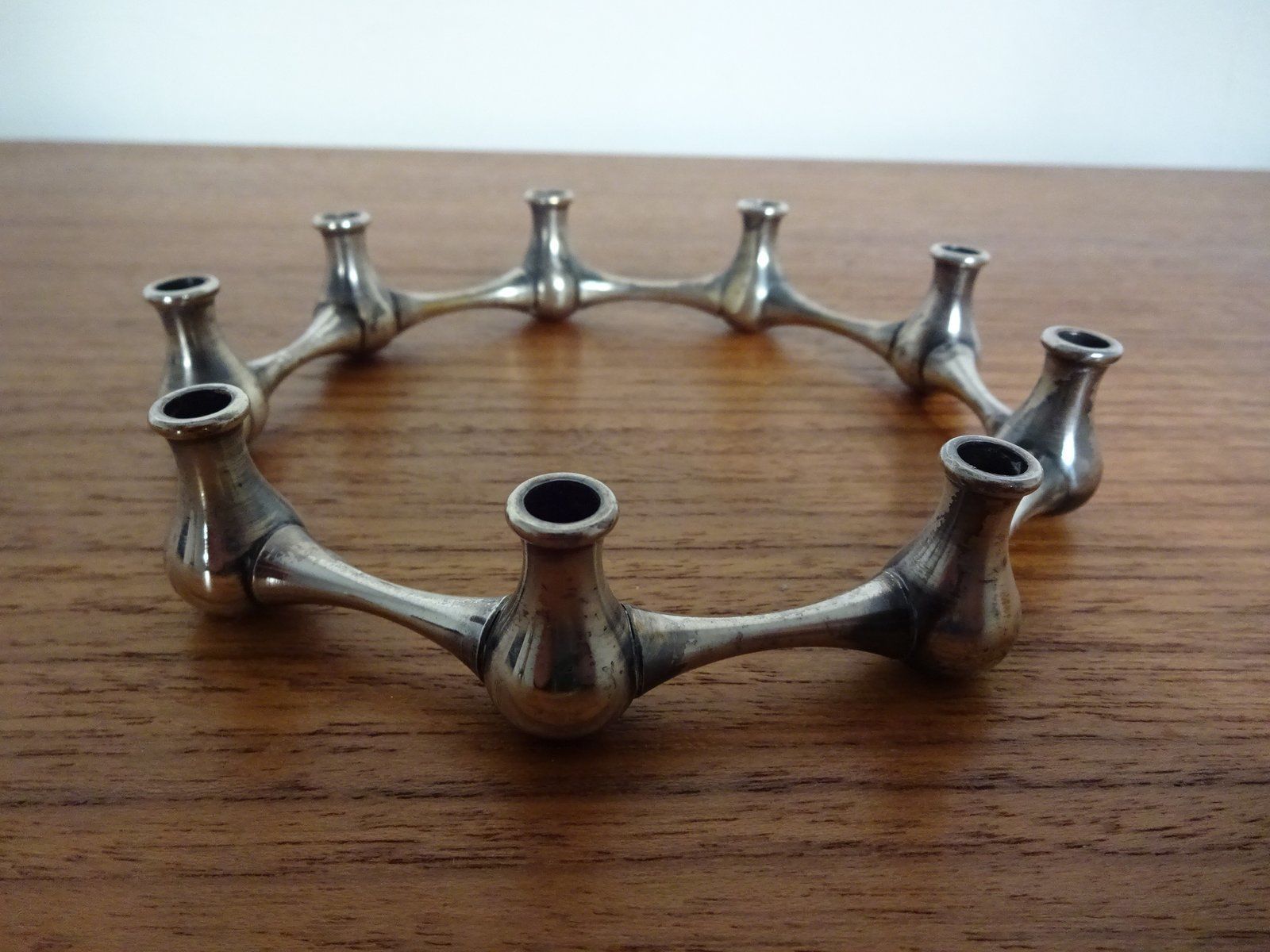 Silver Plated Brass Candleholder By Jens Quistgaard, 1960s photo Home Decor