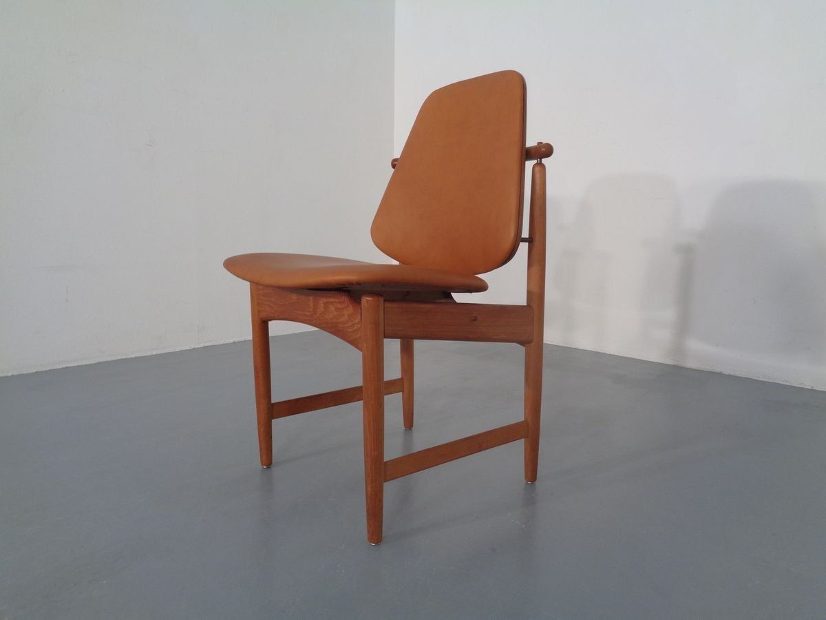 Teak And Brass Side Chair By Arne Hovmand Olsen For Mogens Kold, 1950s