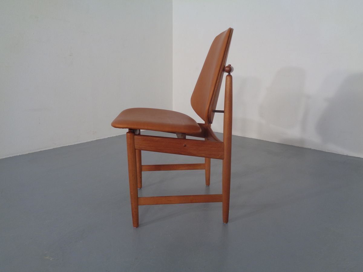 Teak And Brass Side Chair By Arne Hovmand Olsen For Mogens Kold, 1950s photo for sale