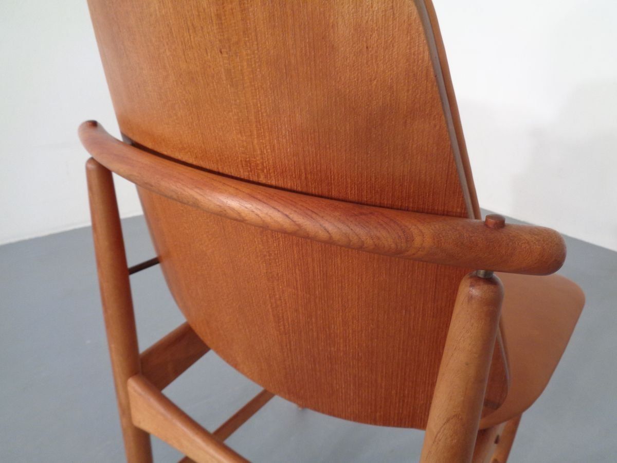 Teak And Brass Side Chair By Arne Hovmand Olsen For Mogens Kold, 1950s photo 798.0