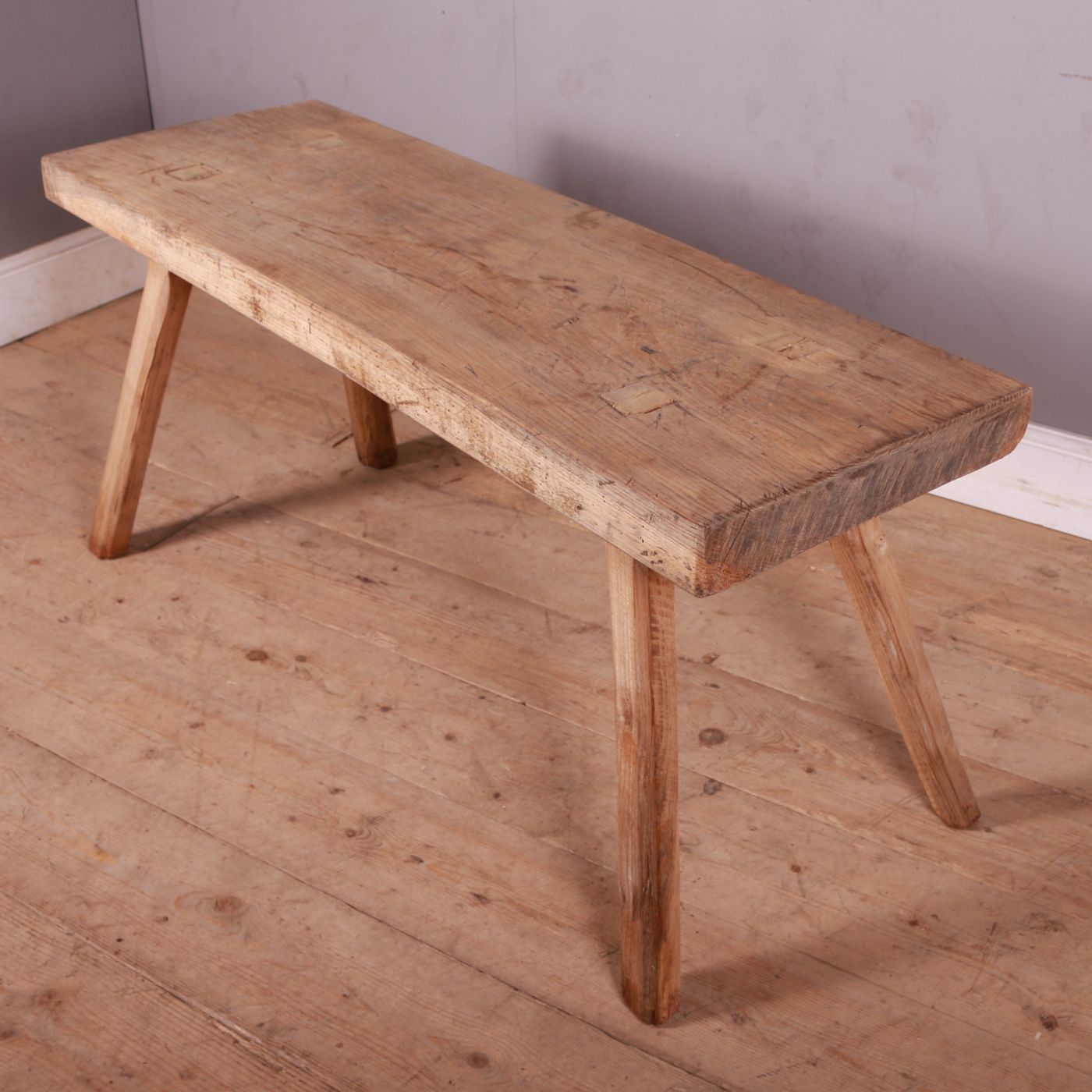 French Scrubbed Sycamore And Elm Trestle Table photo furniture