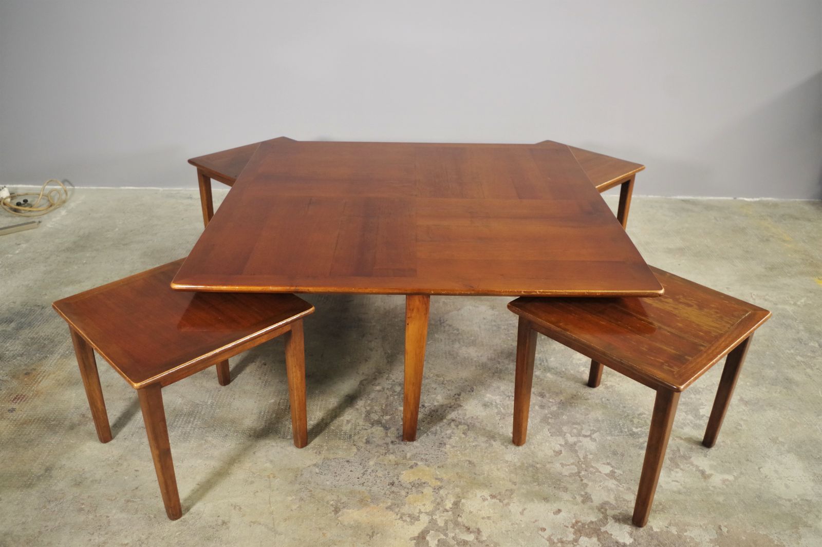Set Of 5 Low Coffee Tables, 1970s photo Furniture