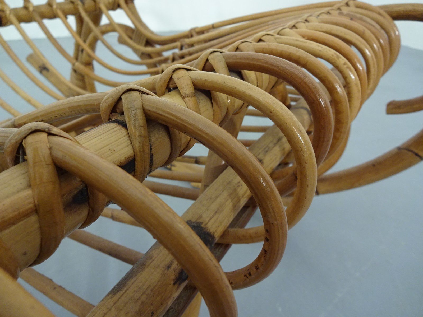 336.0 Mid Century Italian Bamboo Rocking Chair, 1950s photo