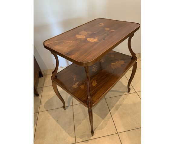 Pedestal Table With Two Inlaid Trays Ecole De Nancy XX photo Furniture