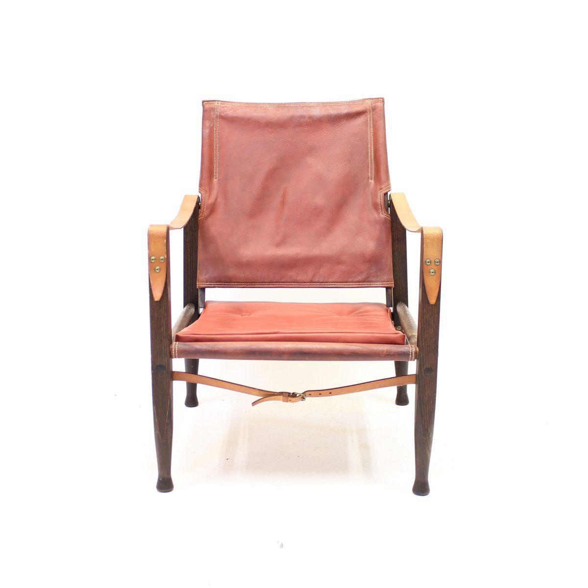 Cognac Leather Safari Chair By Kaare Klint For Ruud Rasmussen, 1960s photo 1469.0