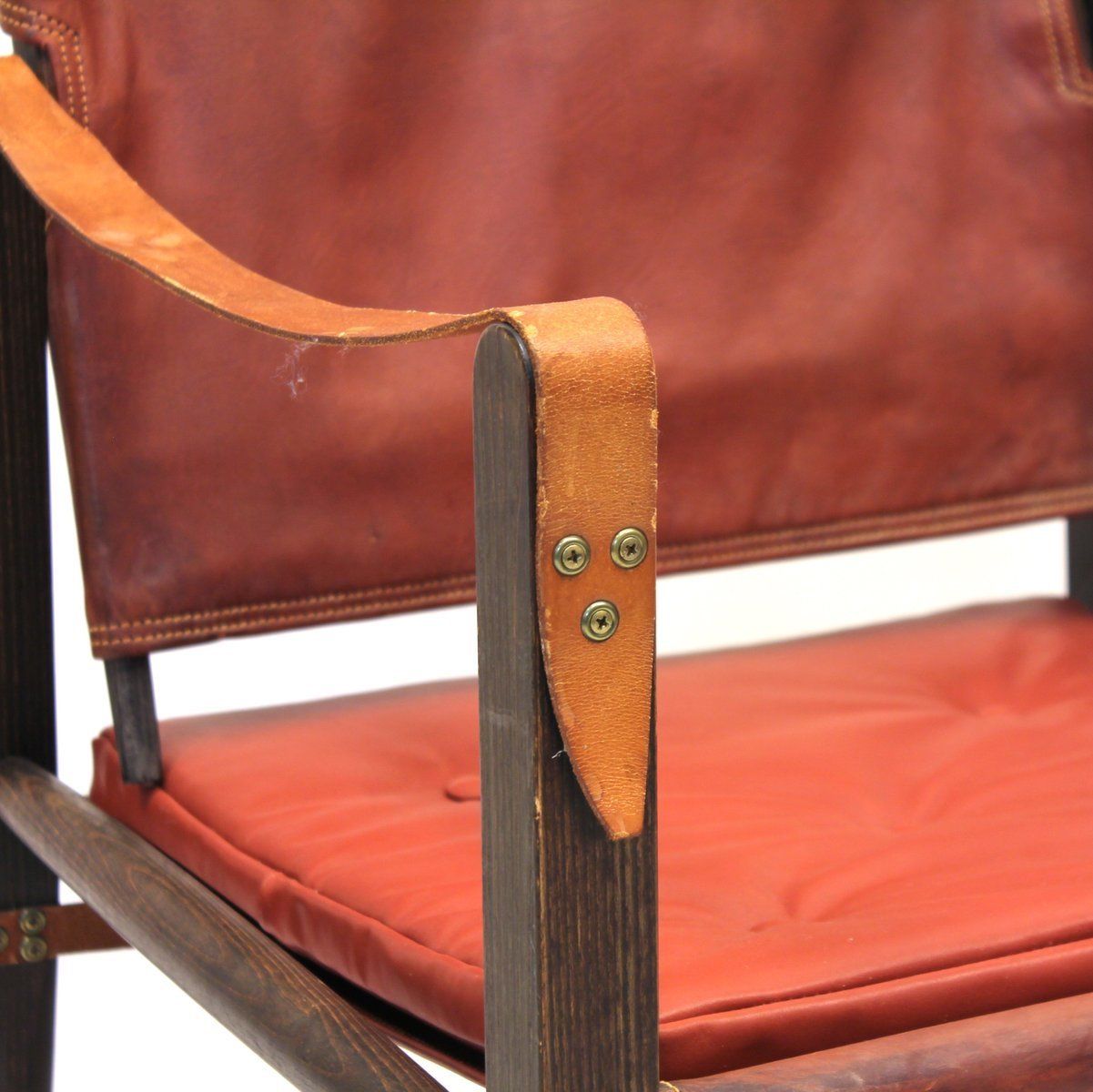 photo vintage Cognac Leather Safari Chair By Kaare Klint For Ruud Rasmussen, 1960s