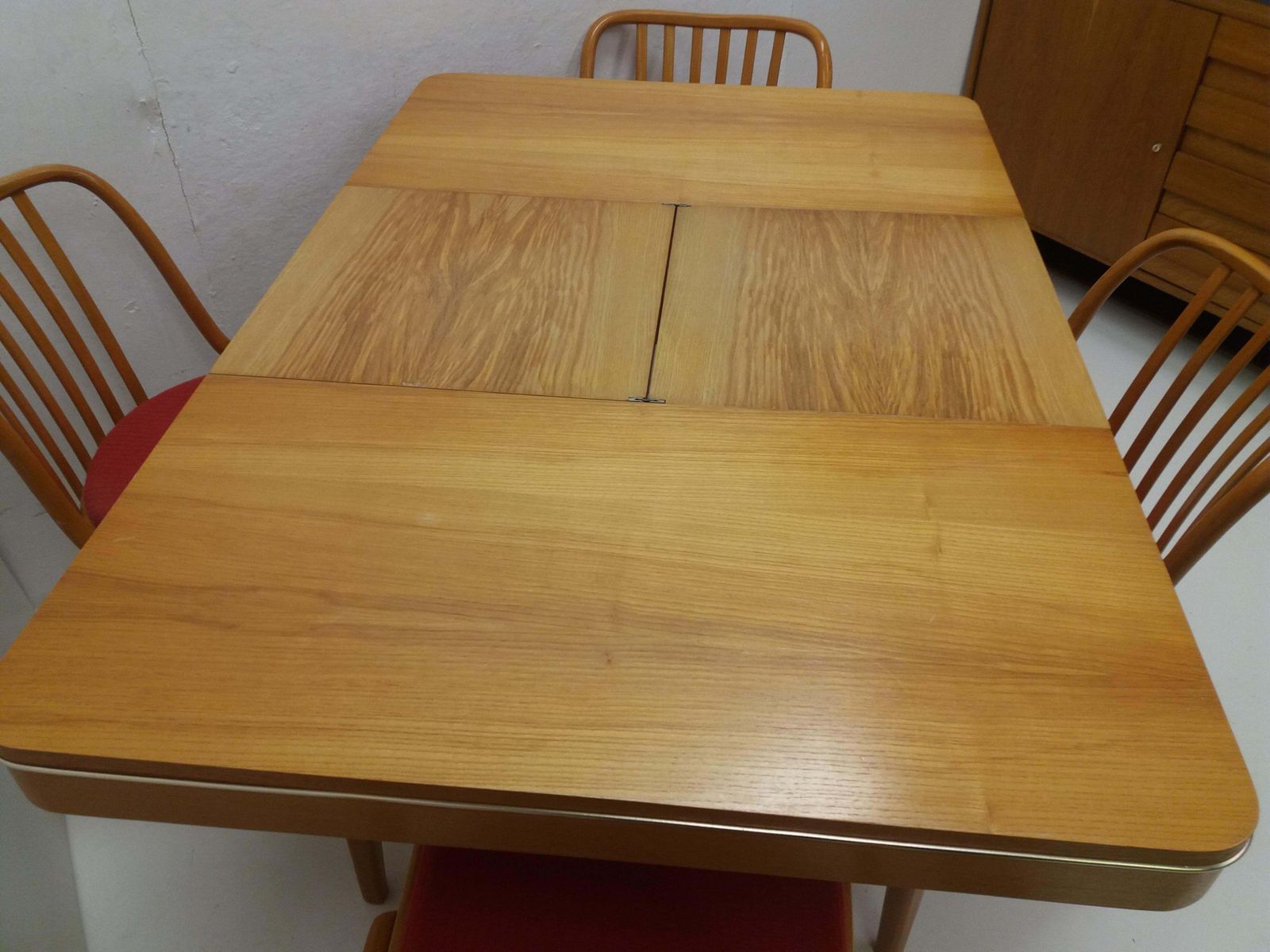 1960 Set Of 4 Retro Suman Chairs And Table, Czechoslovakia photo 1436.0