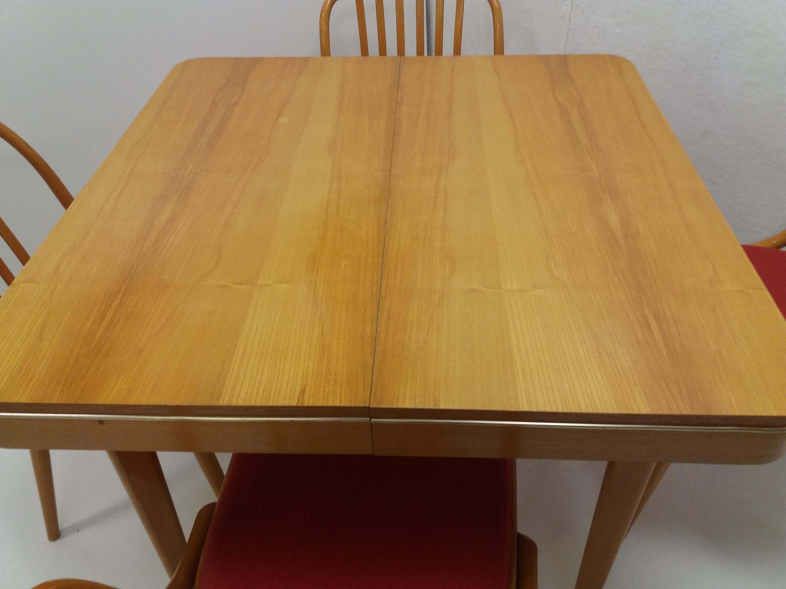 1960 Set Of 4 Retro Suman Chairs And Table, Czechoslovakia photo vintage