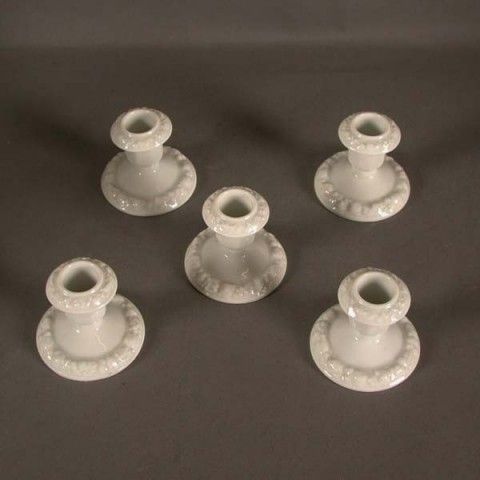Five Art Nouveau Porcelain Candlesticks. Rosenthal Maria Weiss. photo Home Decor