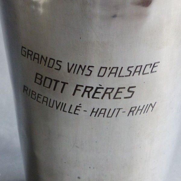 Champagne Cooler From Grandes Vins D 'Alsace Boit Freres Ribeauvillé Silver Plated. 1930   1940 photo furniture
