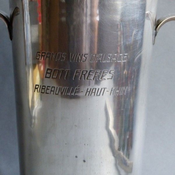 Champagne Cooler From Grandes Vins D 'Alsace Boit Freres Ribeauvillé Silver Plated. 1930   1940 photo Home Decor
