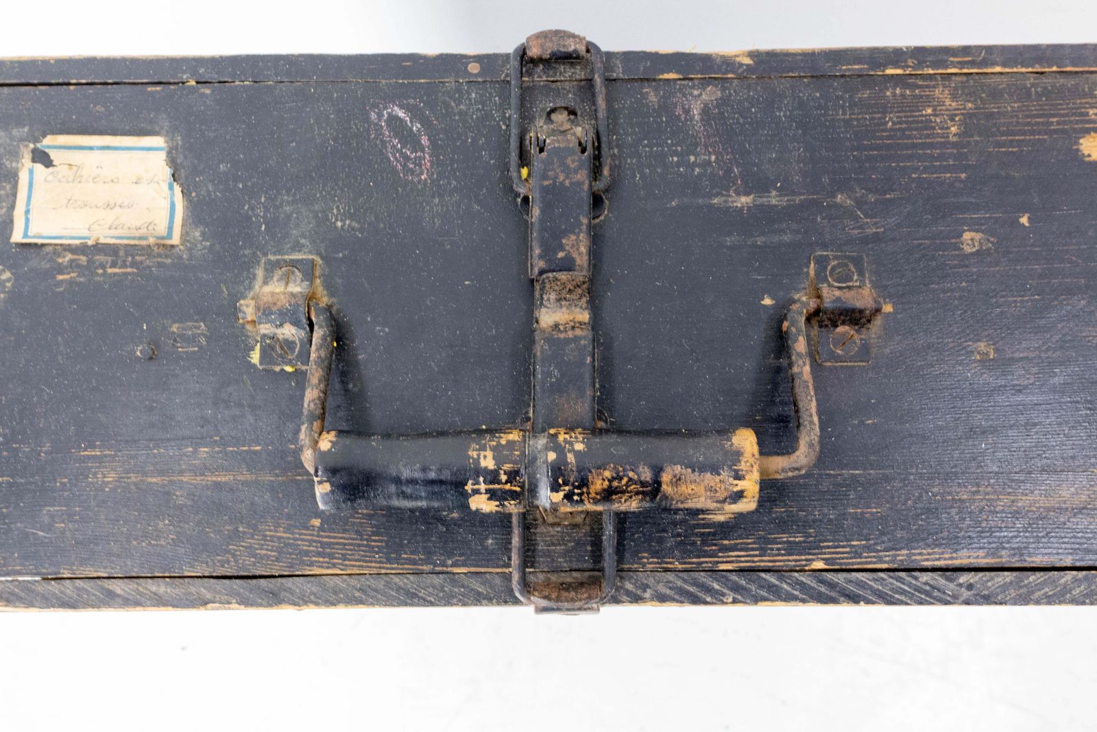 Valise d'écolier français en pin de style Napoléon III, vers 1900 photo Décoration