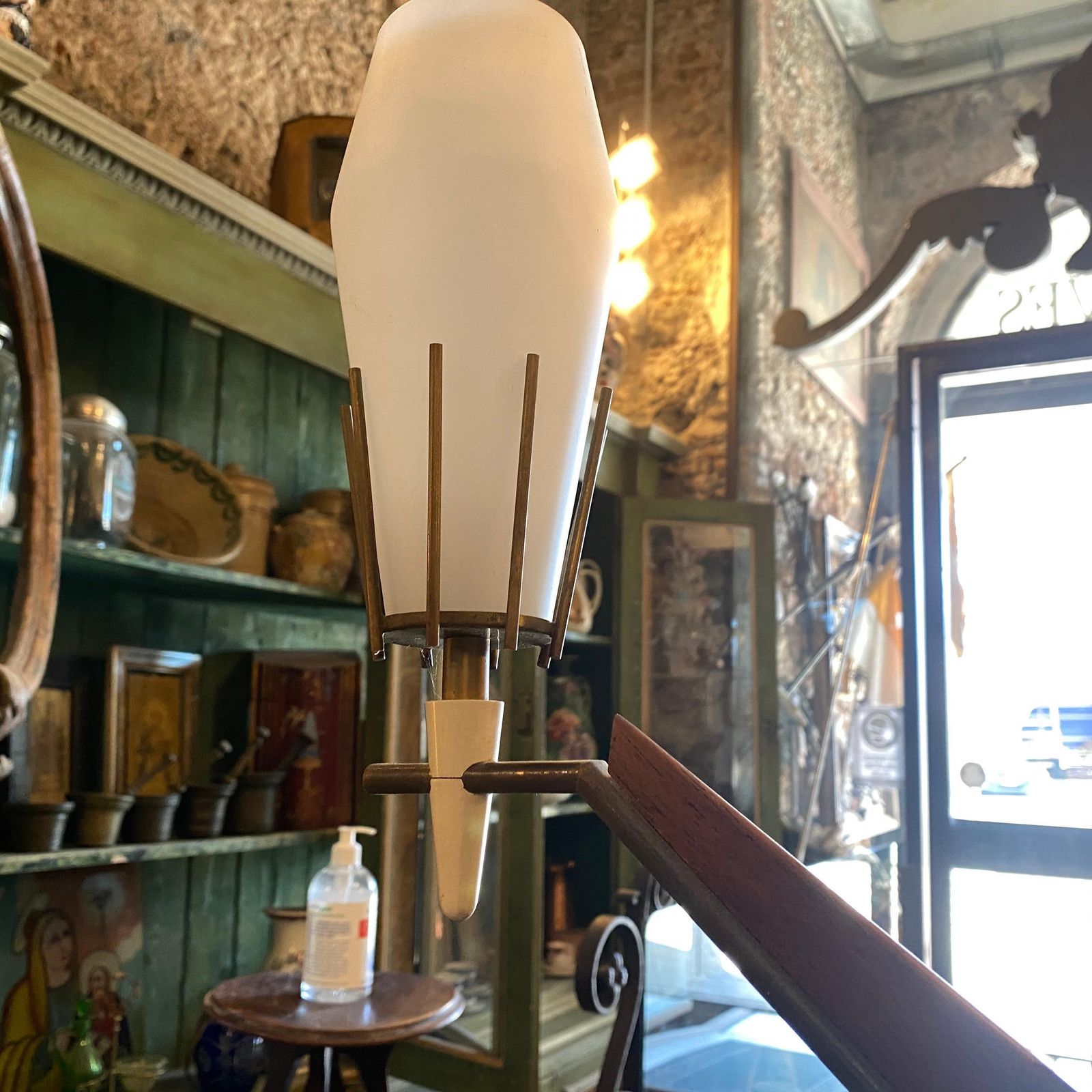 2520.0 1960s Arredoluce Mid Century Modern Brass And Glass Floor Lamp photo