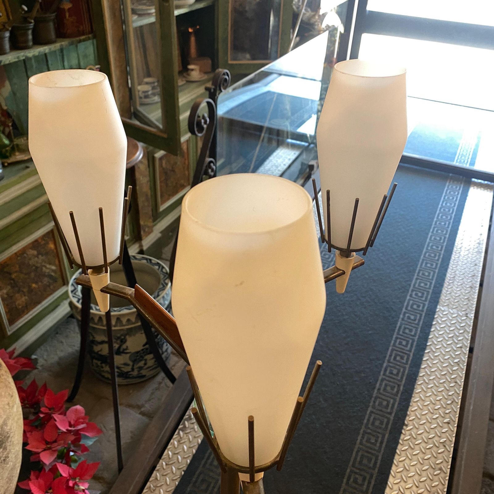 photo buy 1960s Arredoluce Mid Century Modern Brass And Glass Floor Lamp