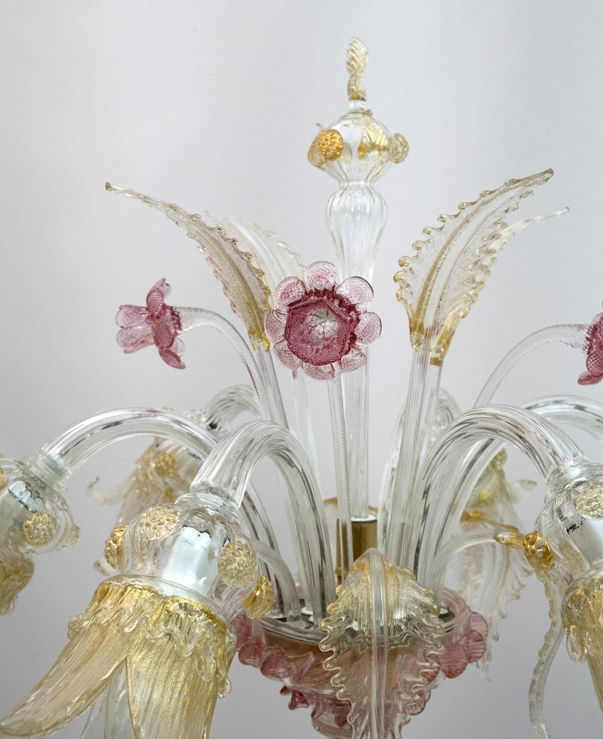 photo vinterior Ca 'Rezzonico Blown Murano Glass 6 Arms Floor Lamp, Italy, 1950s
