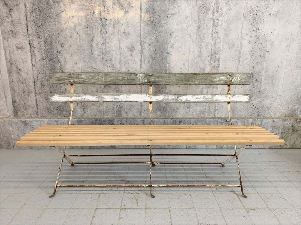 160cm Folding French Garden Bench In Wood And Metal photo Garden Furniture