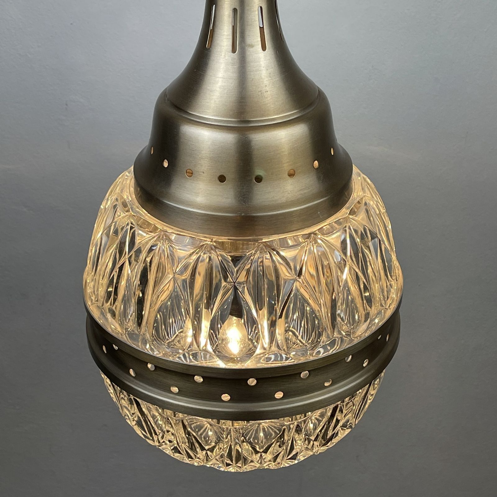 Mid Century Glass Pendant Lamp Italy 1960s photo Lighting
