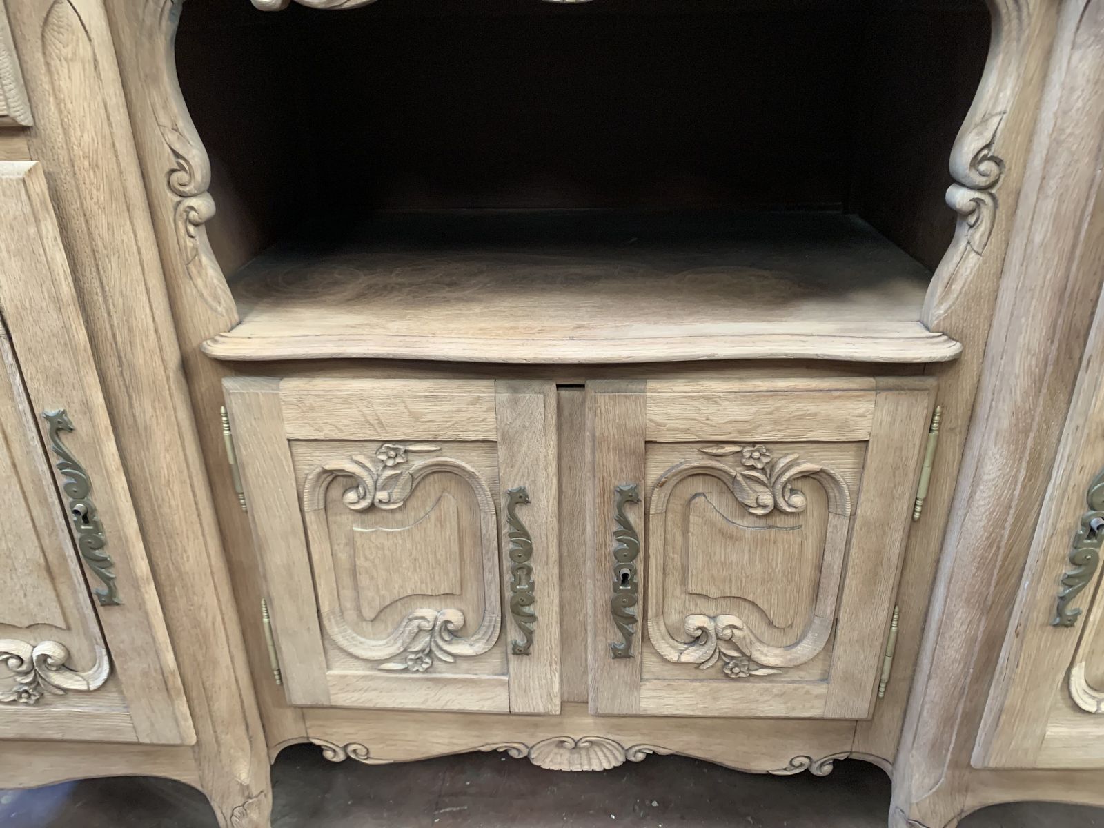 Buffet Two Bodies Louis XV Style In Solid Oak XX Century photo vintage