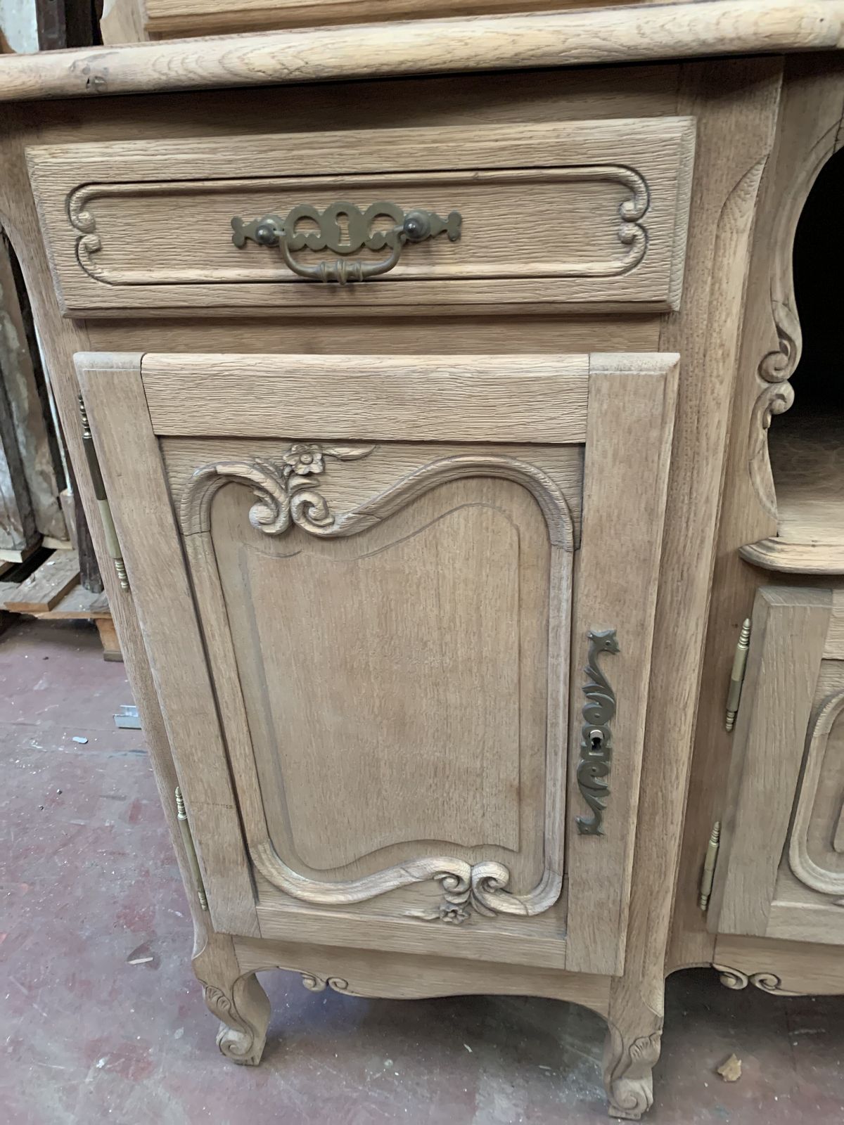 photo furniture Buffet Two Bodies Louis XV Style In Solid Oak XX Century