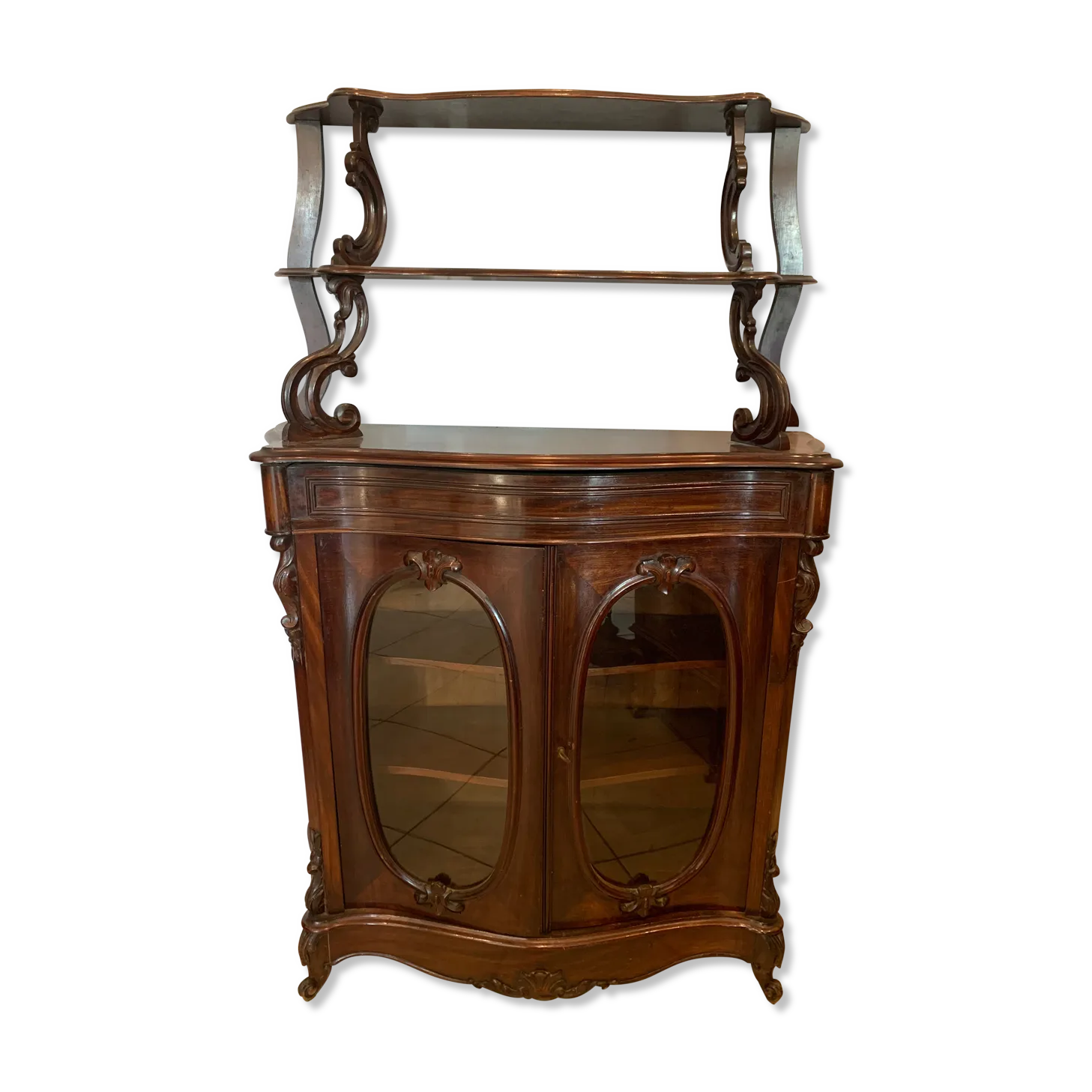 Louis Philippe Dresser In Mahogany And Veneer, 19th Century