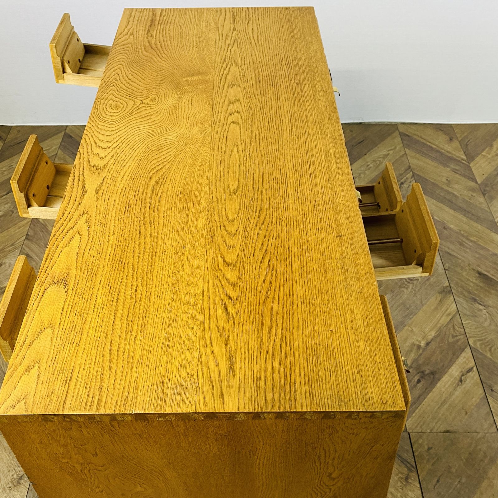 photo for sale Mid Century Oak 24 Drawer Index Card Filing Cabinet, Double Sided