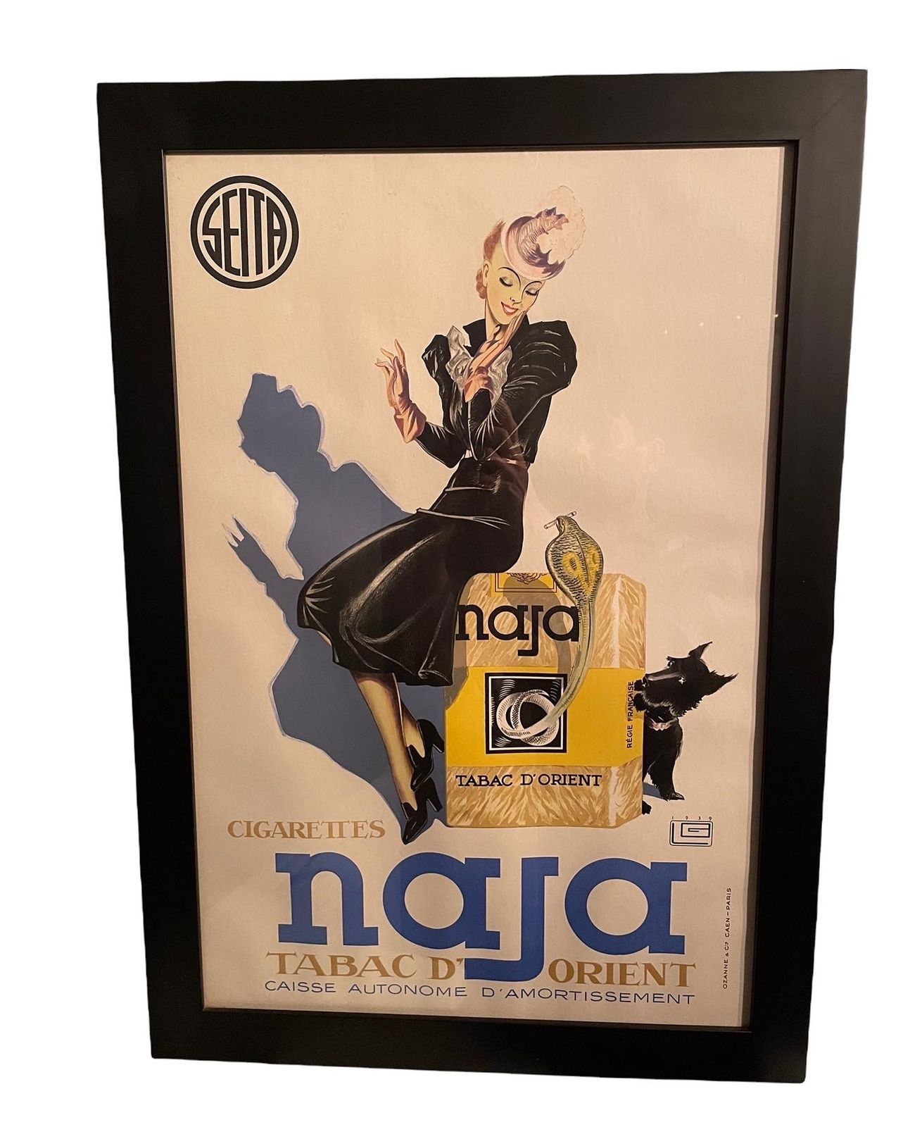 Print Of An Advertising Art Deco Poster By George Leonnec For Naja Cigarettes
