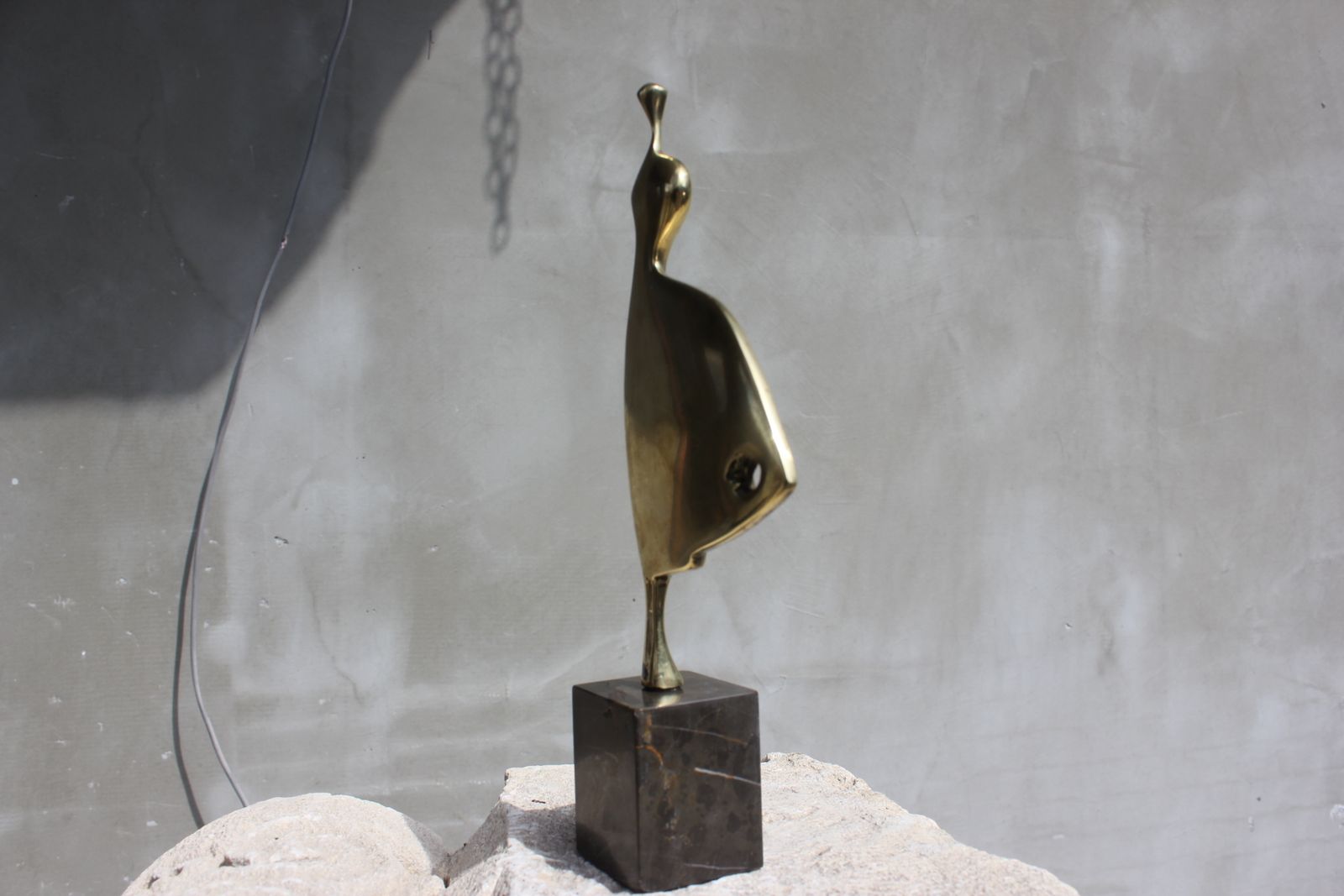 Bronze Abstract Statue Dancing Woman Figurine Original Sculpture Wedding Couple Gift 50s Anniversary Gift 40s Birthday Gift photo vintage