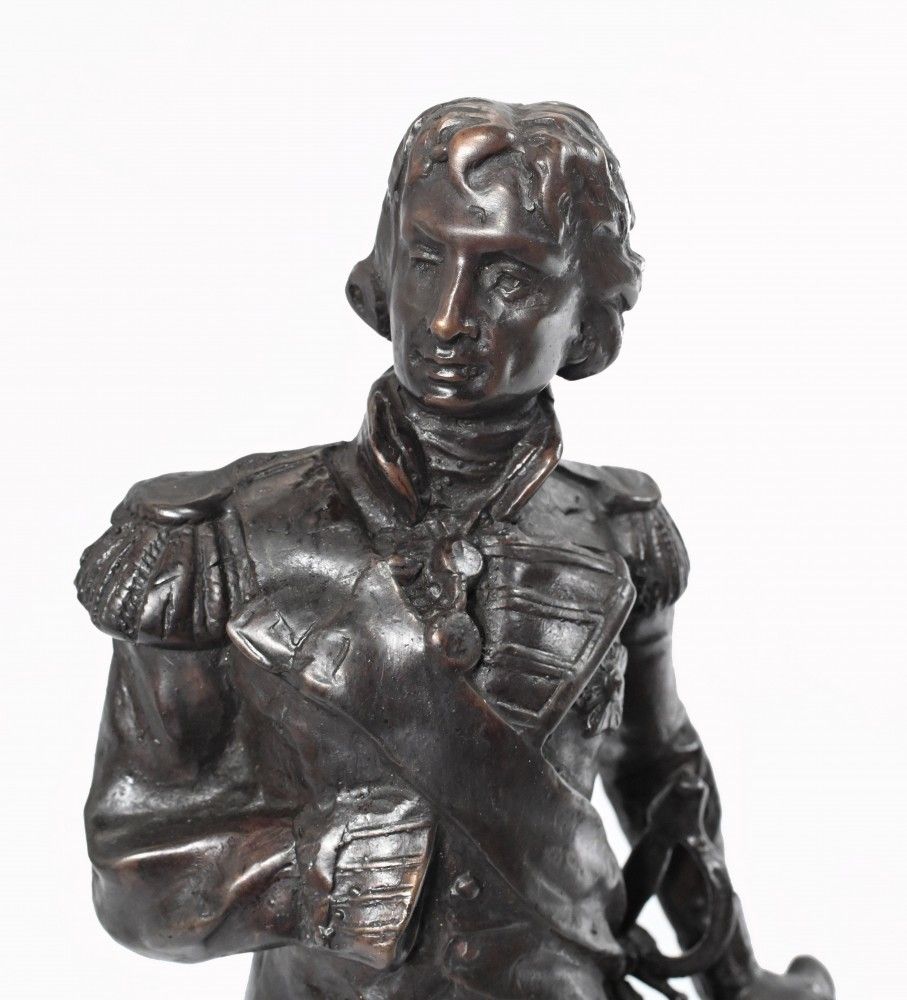 Bronze Statue Lord Admiral Nelson Military War Hero Royal Navy photo vintage
