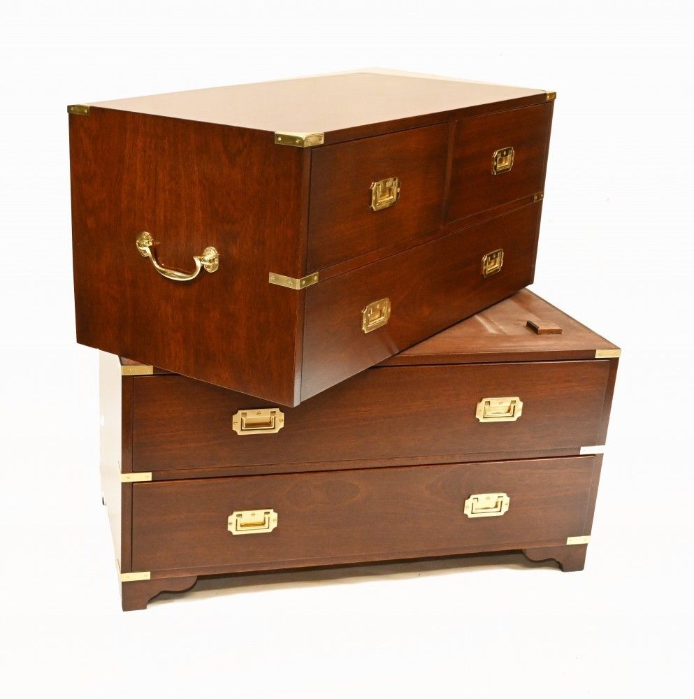 photo for sale Mahogany Campaign Chest Of Drawers Colonial Furniture