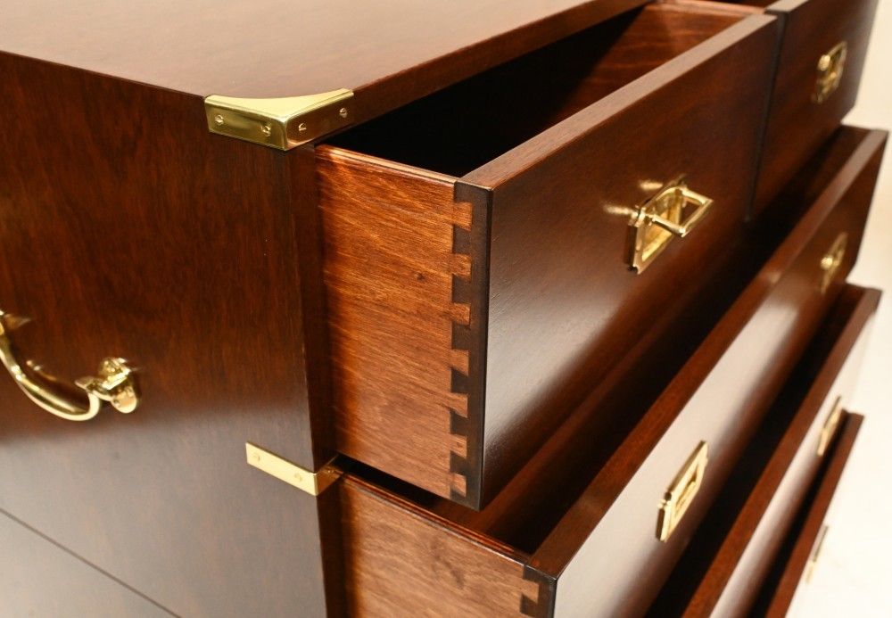 1550.0 Mahogany Campaign Chest Of Drawers Colonial Furniture photo