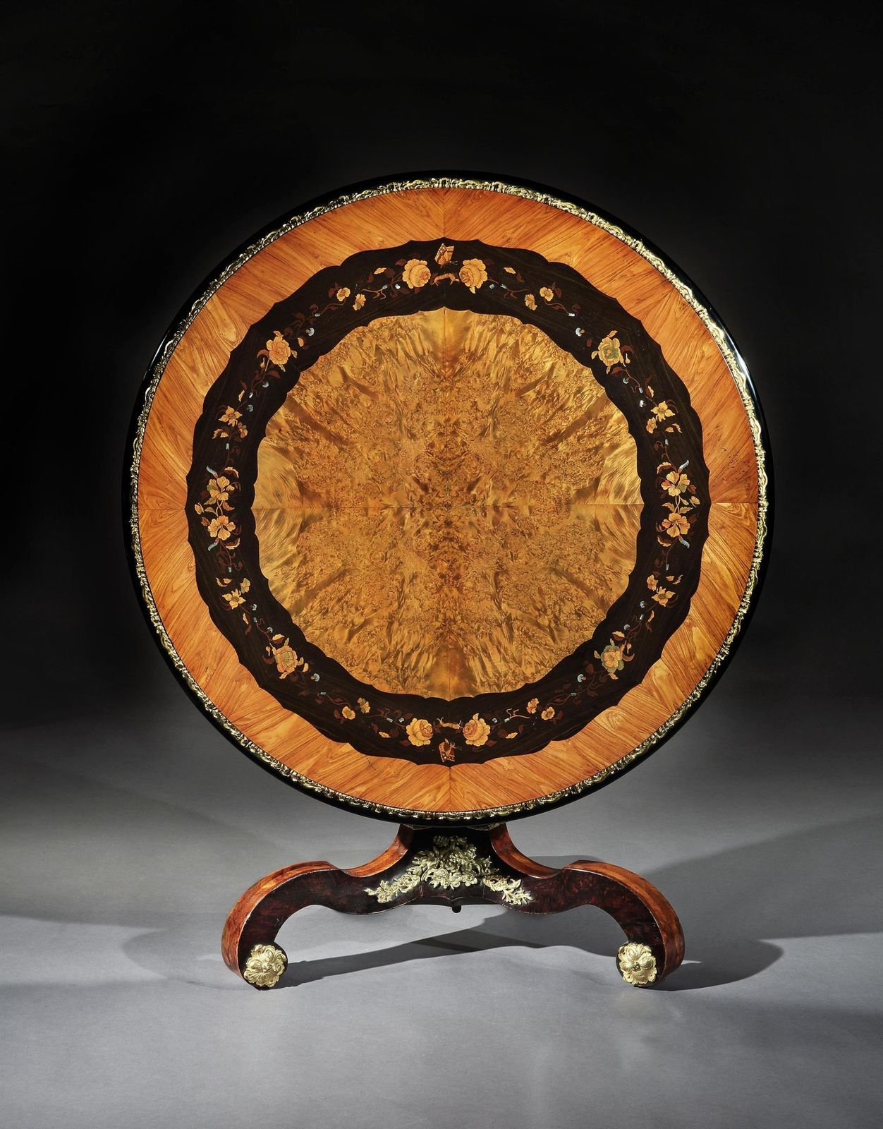 An Exceptional 19th Century Edward Holmes Baldock Marquetry Centre Table photo furniture