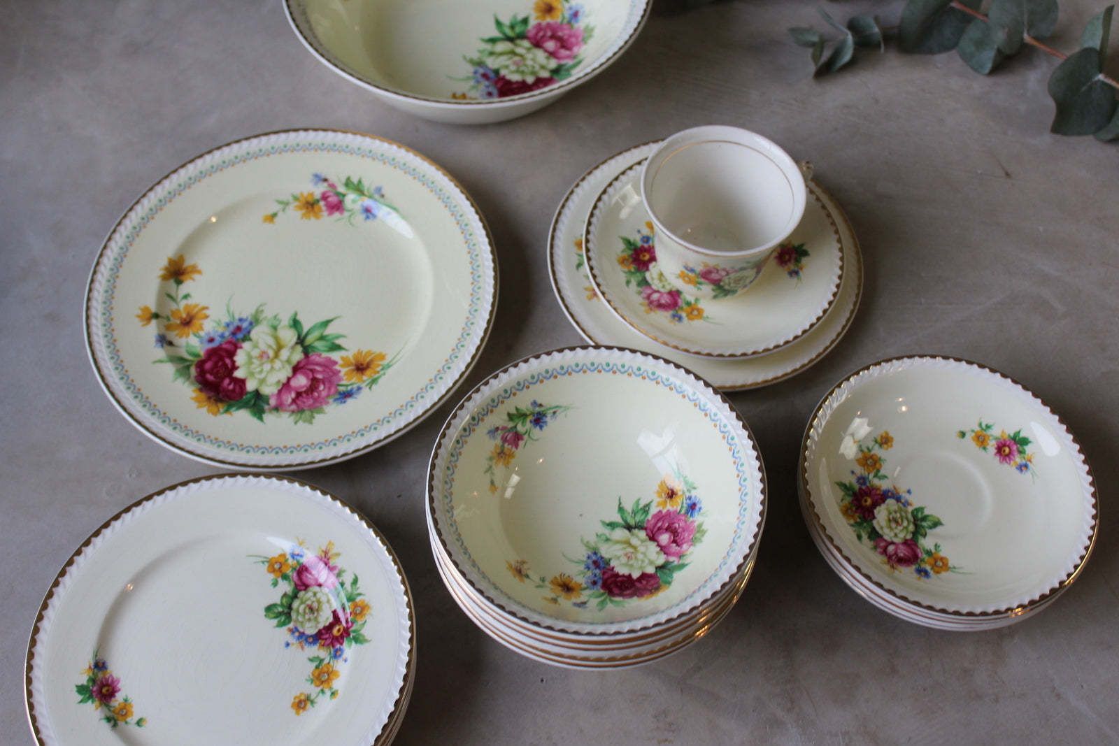 Ridgway Portland Pottery Cobridge Part Tea Service photo for sale