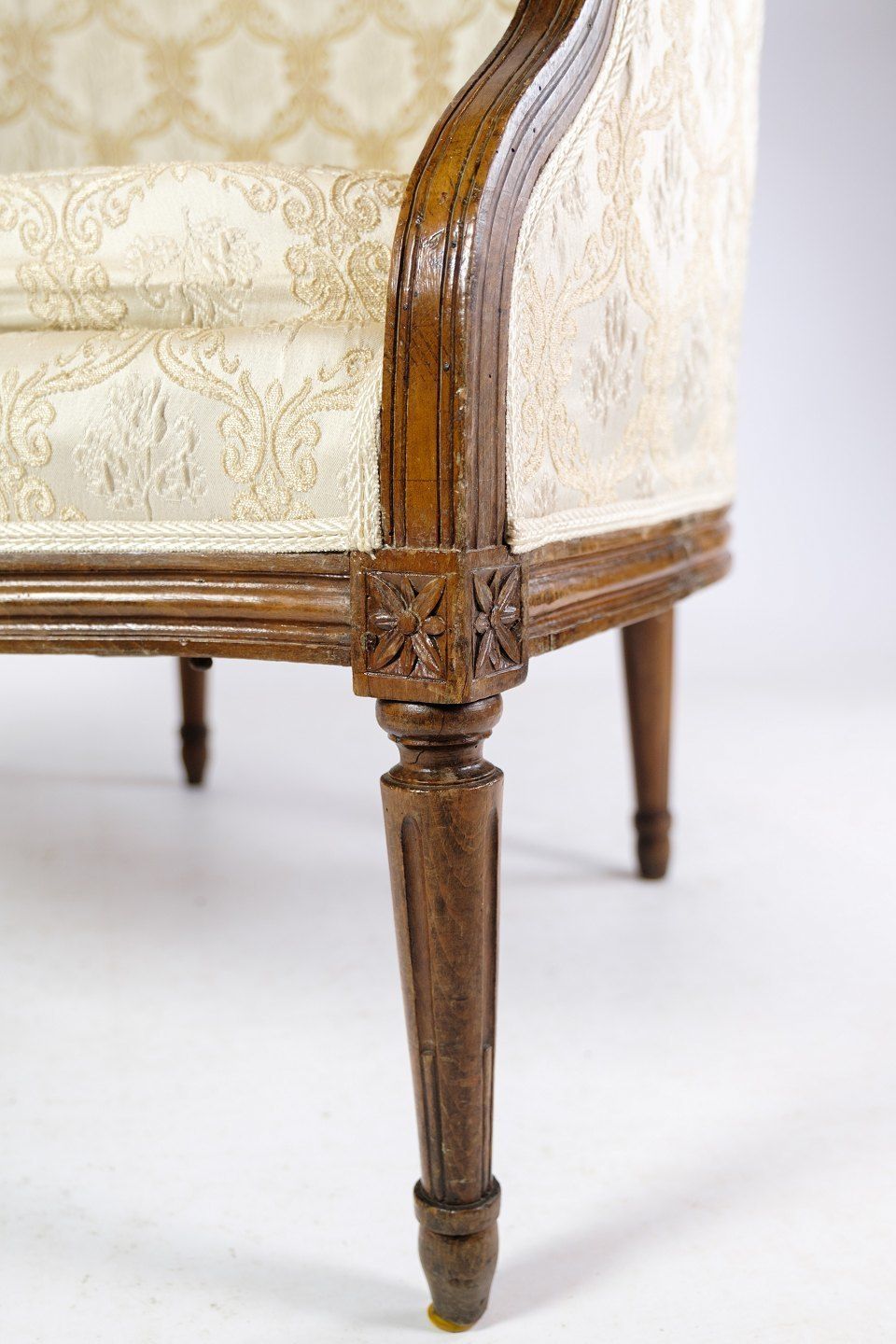 A Set Of Two Louise Seize Chairs In Polished Mahogany With Brightly Decorated Fabric From 1880s. photo 3215.0
