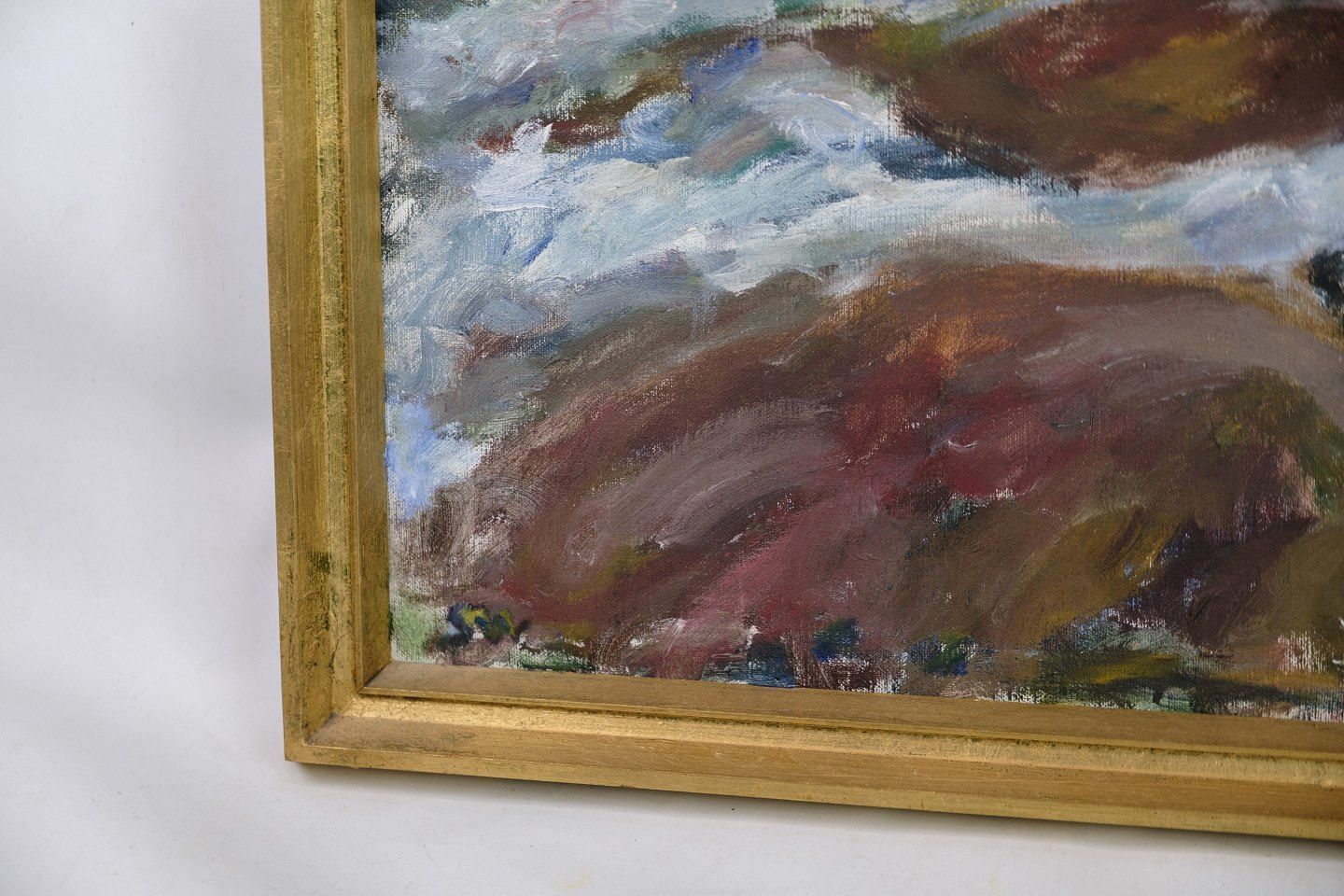 Oil Painting Painted On Canvas With Green And Brown Shades By Sixten Wiklund From The 1950s photo furniture