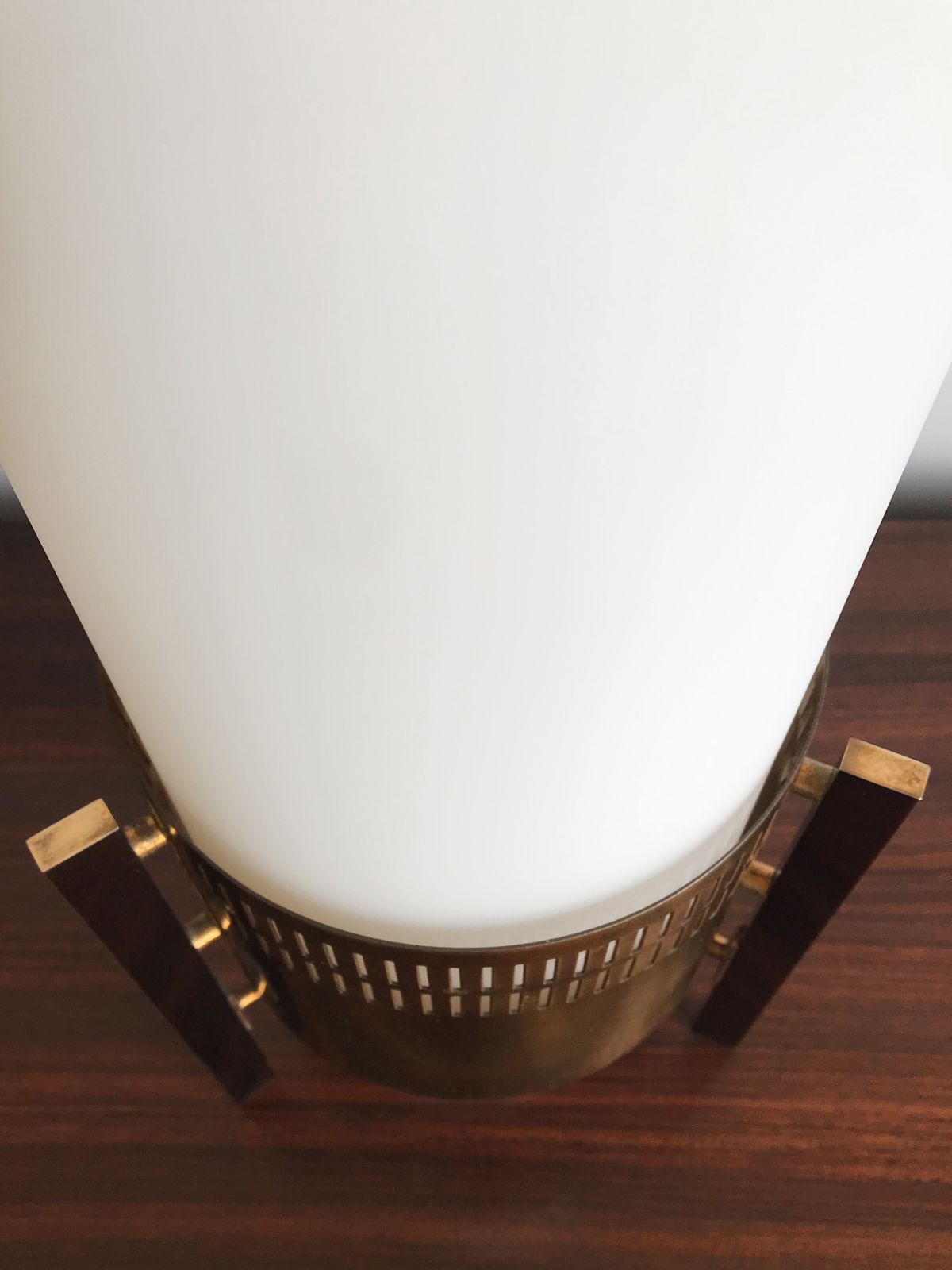 photo for sale Italian Stilnovo Brass Glass Table Lamp, 1950s