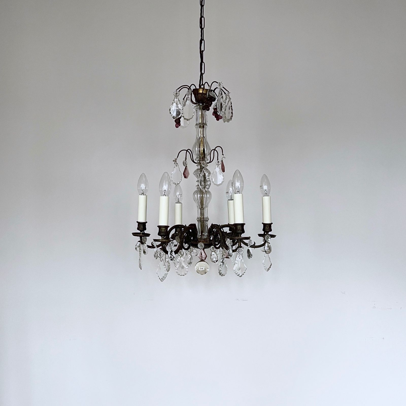 Early 1900s French Newly Electrified Candelabra Chandelier