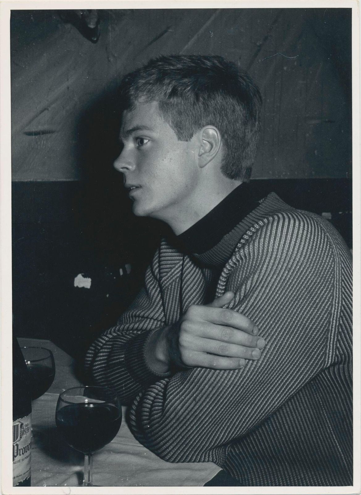Erich Andres Young Student Drinking Wine, Paris, France 1950s