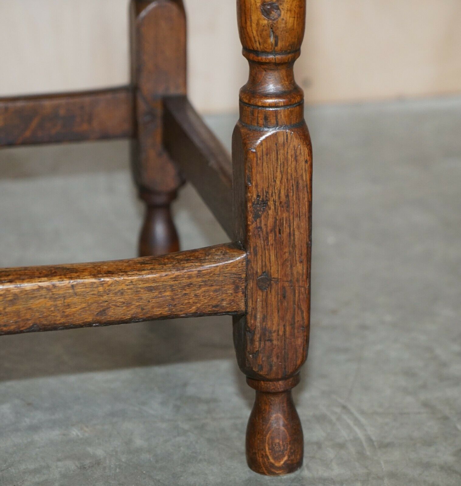 Antique Circa 1700 English Oak Jointed Lowboy Side Table With Single Drawer photo vinterior