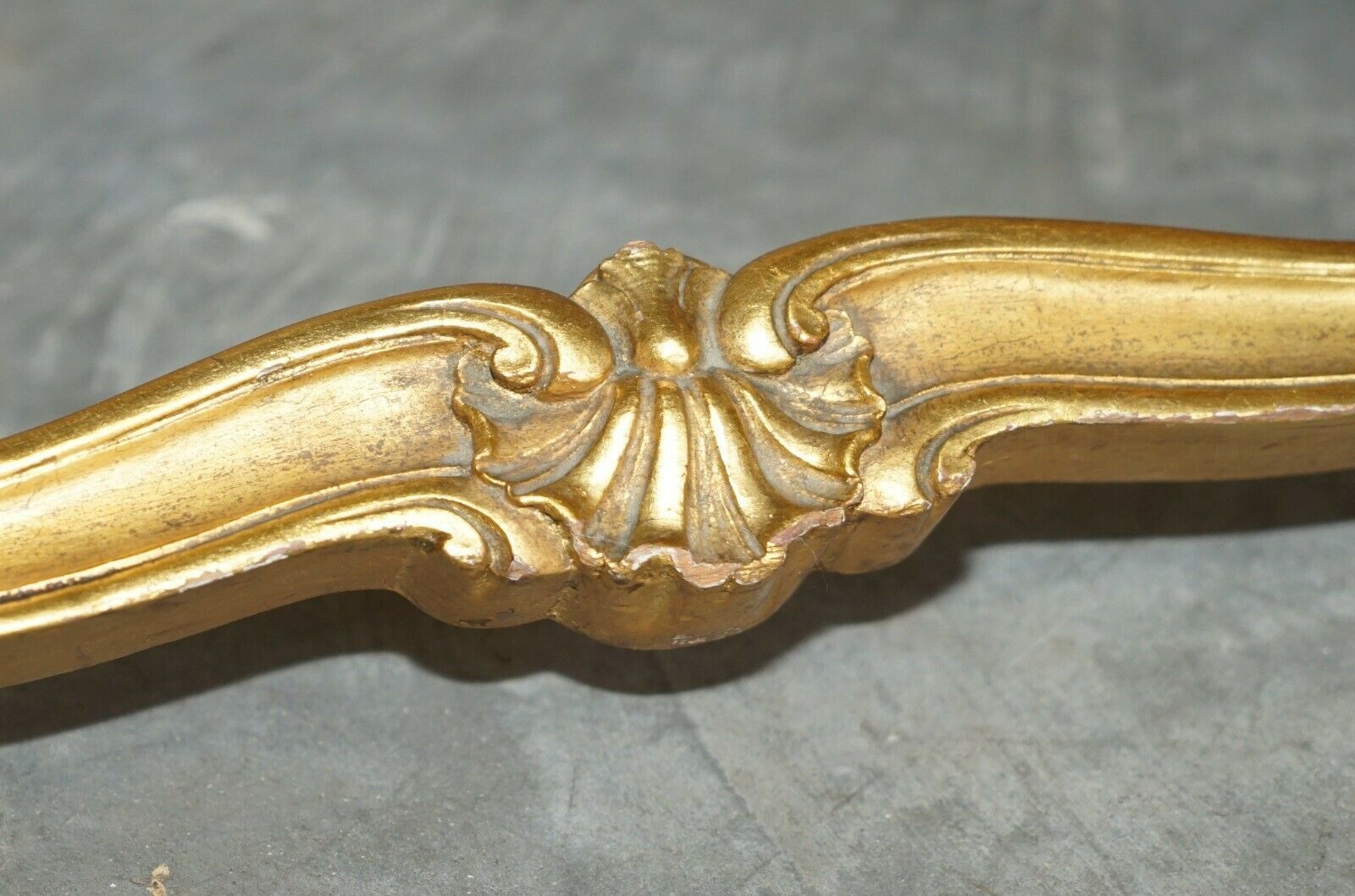 photo for sale Stunning Antique 19th Century Hand Carved Giltwood Pliant X Frame Folding Stool