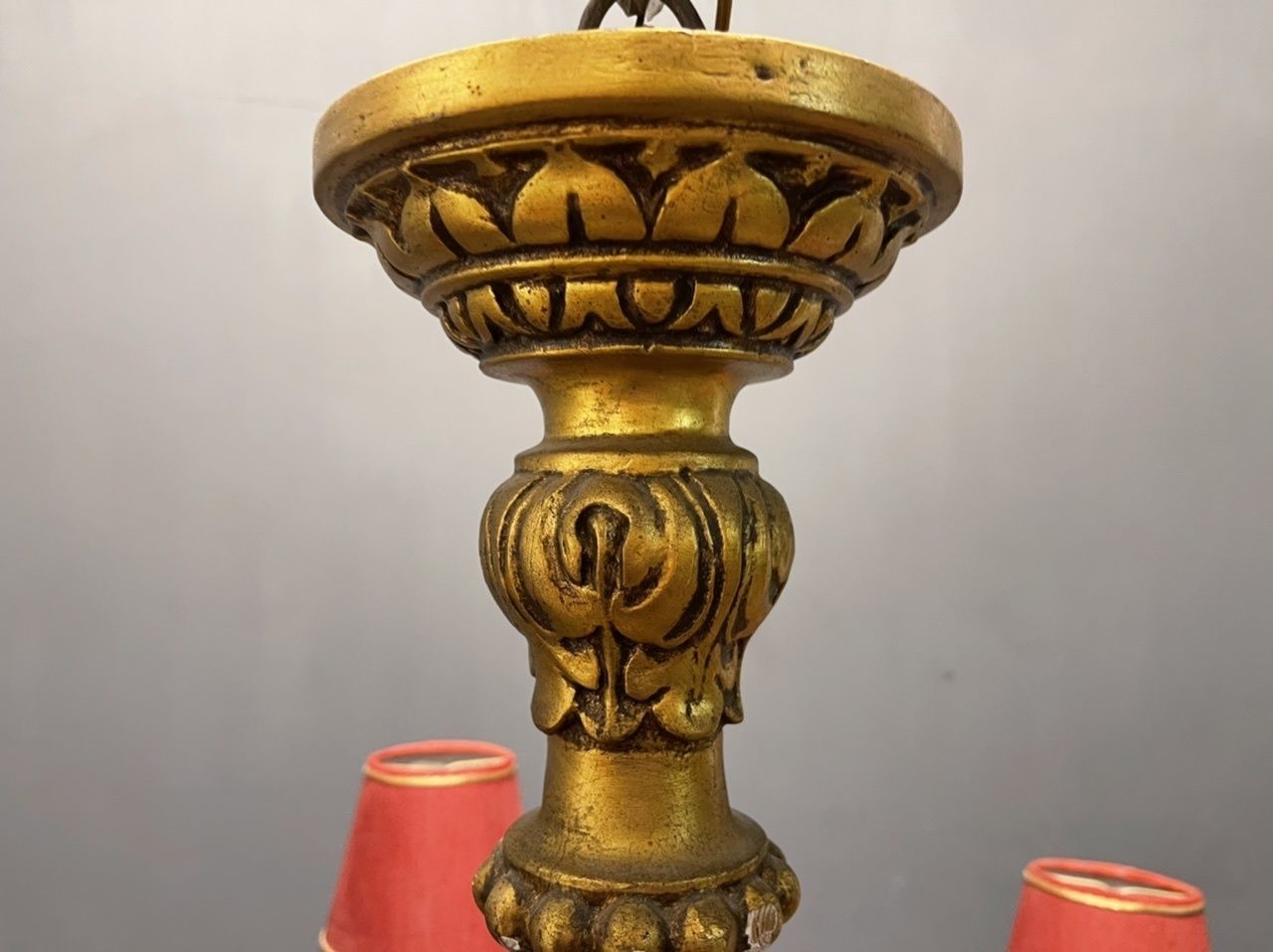 photo buy Italian Large Gold Gilded Wooden Chandelier