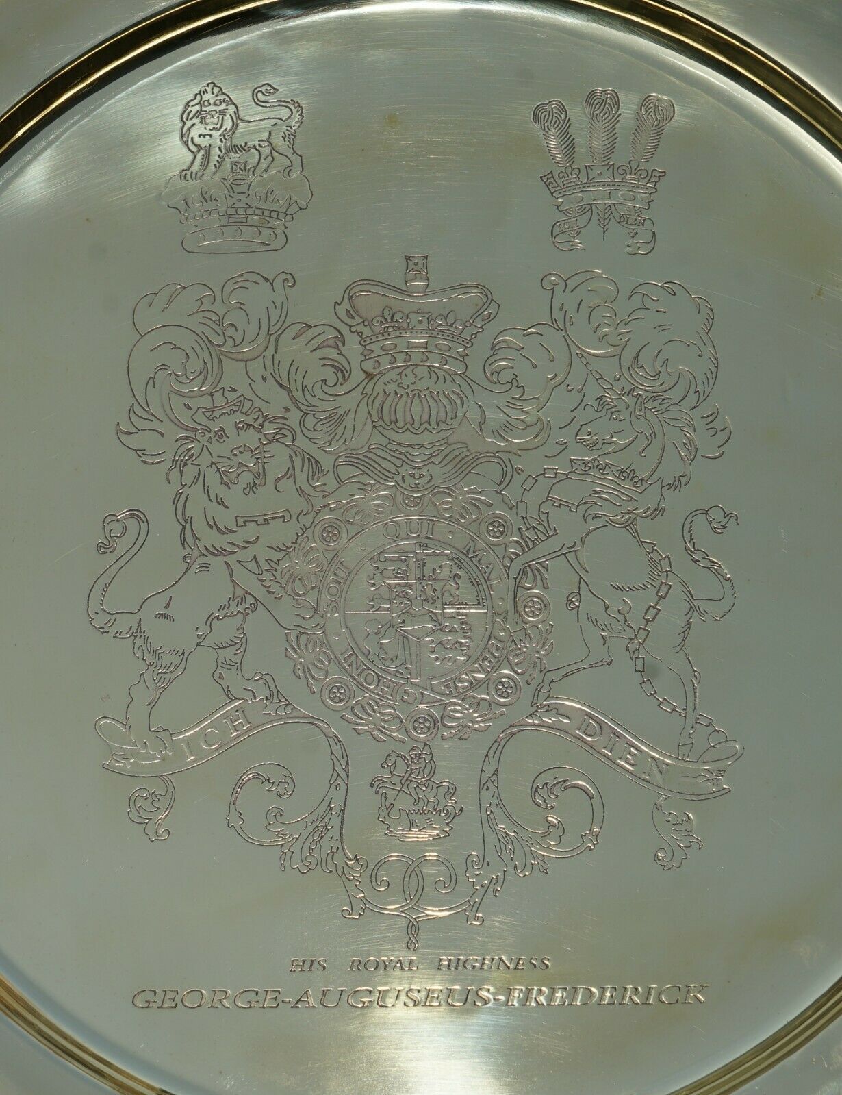 photo furniture 1 Of 4 King George Auguseue Frederick Arms Gilt Sterling Silver Plated Trays