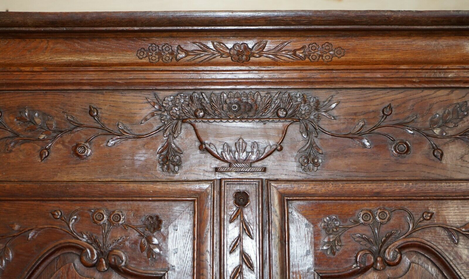Antique 1844 Carved & Dated Large Wardrobe Armoire With Expertly Crafted Panels photo buy
