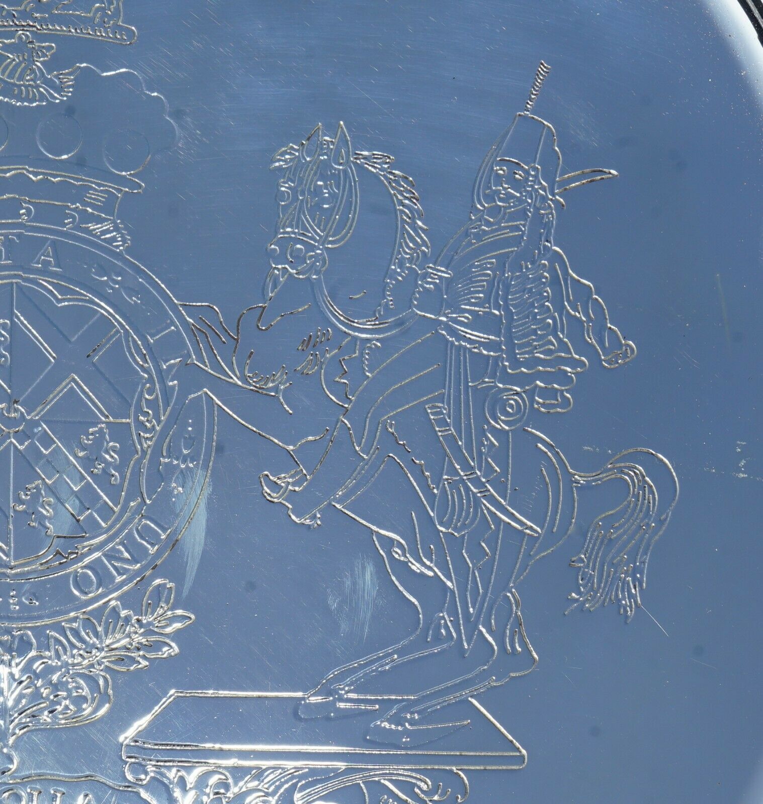 1 Of 29 Sterling Silver Plated 1918 Armorial Crest Coat Of Arms Serving Trays photo vinterior