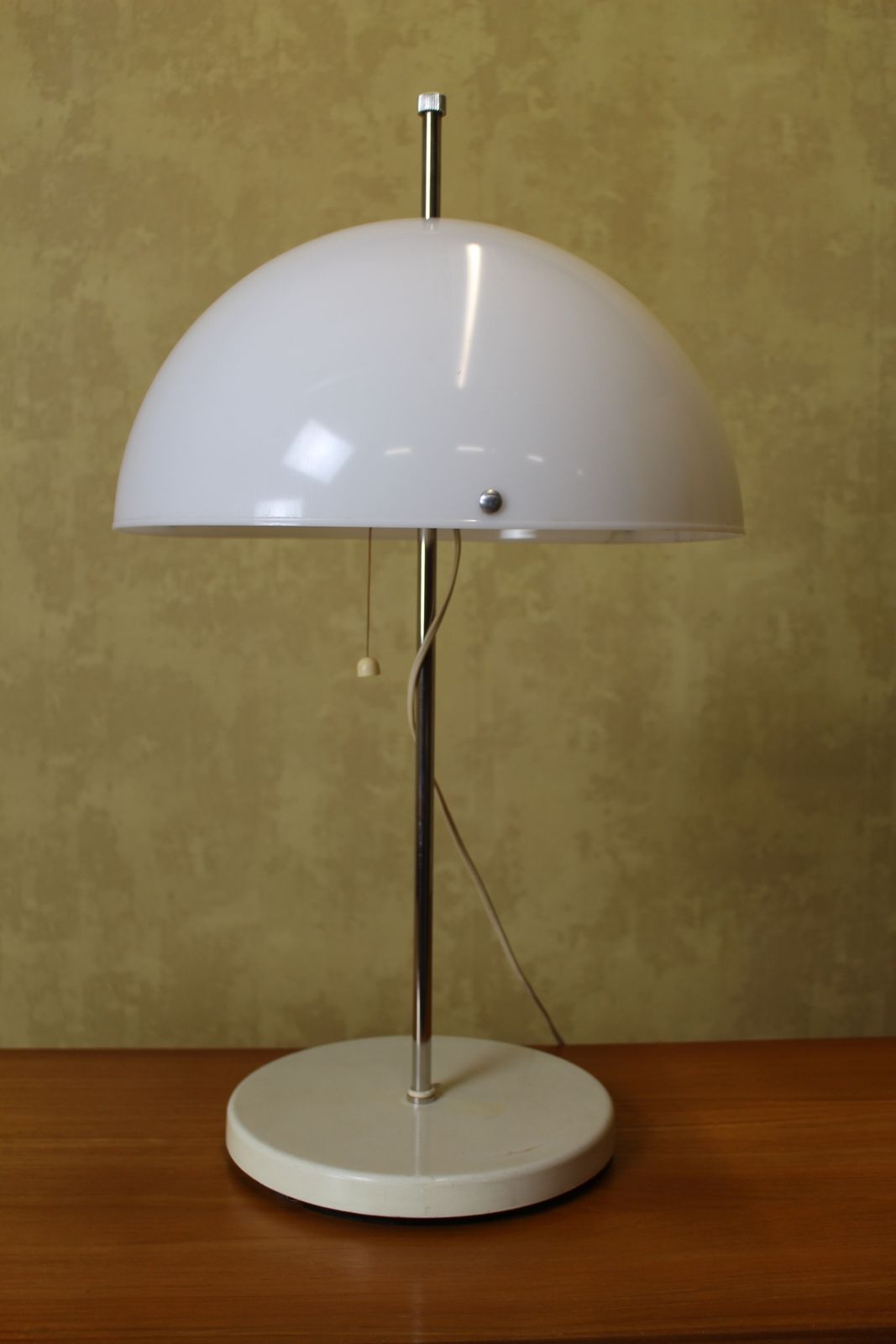 1970’s Fagerhults Of Sweden White Table Lamp With Mushroom Shade photo 295.0