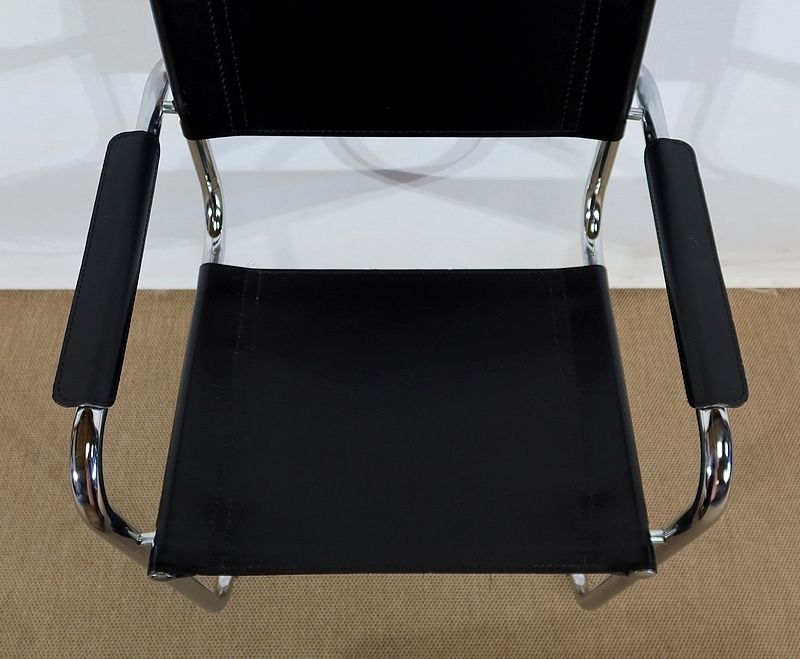 photo buy Pair Of Leather Armchairs After M. Breuer – 1970s
