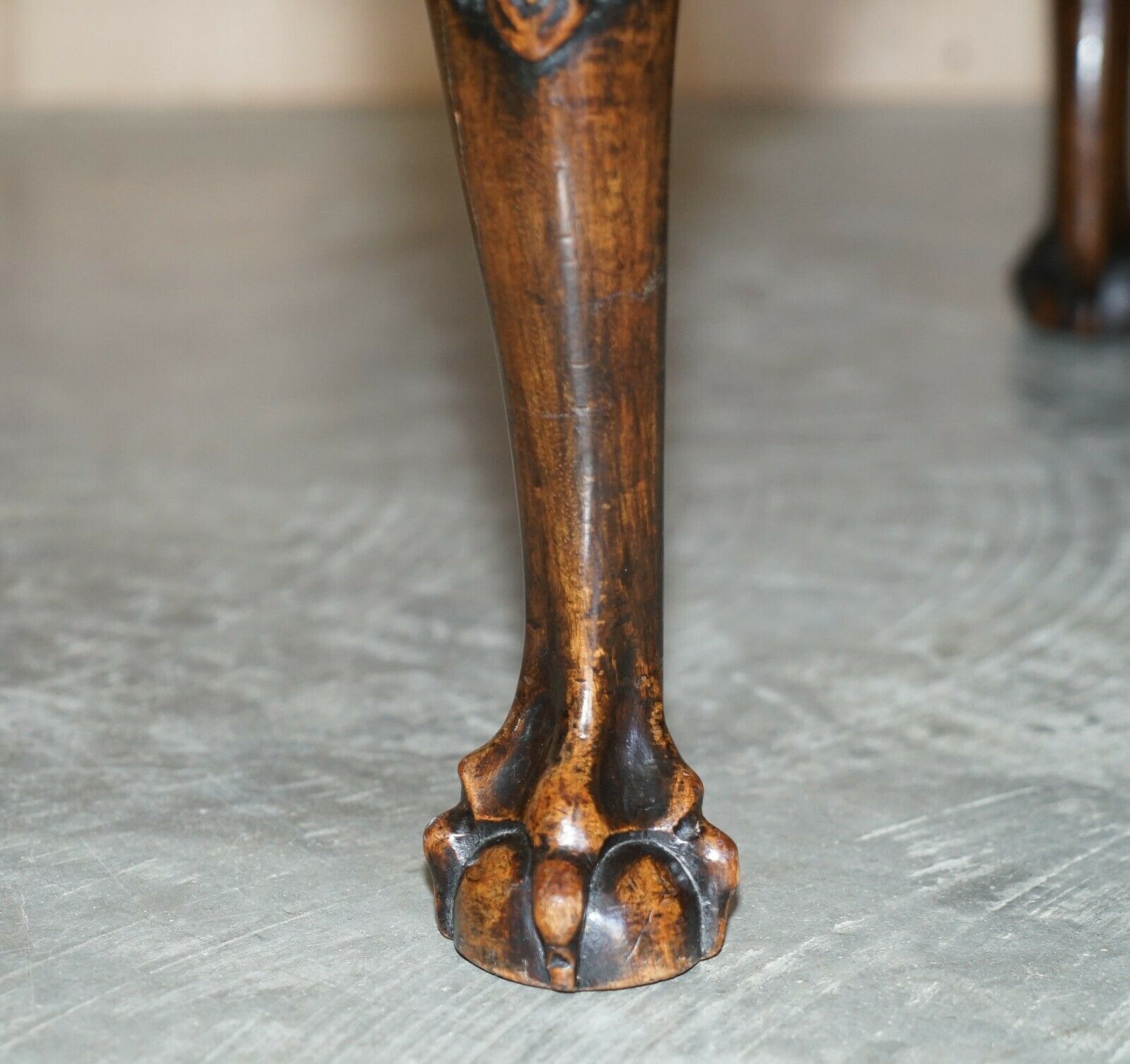 Antique 1 Of 2 18th Century Circa 1780 Georgian Claw & Ball Carved Walnut Stools photo buy
