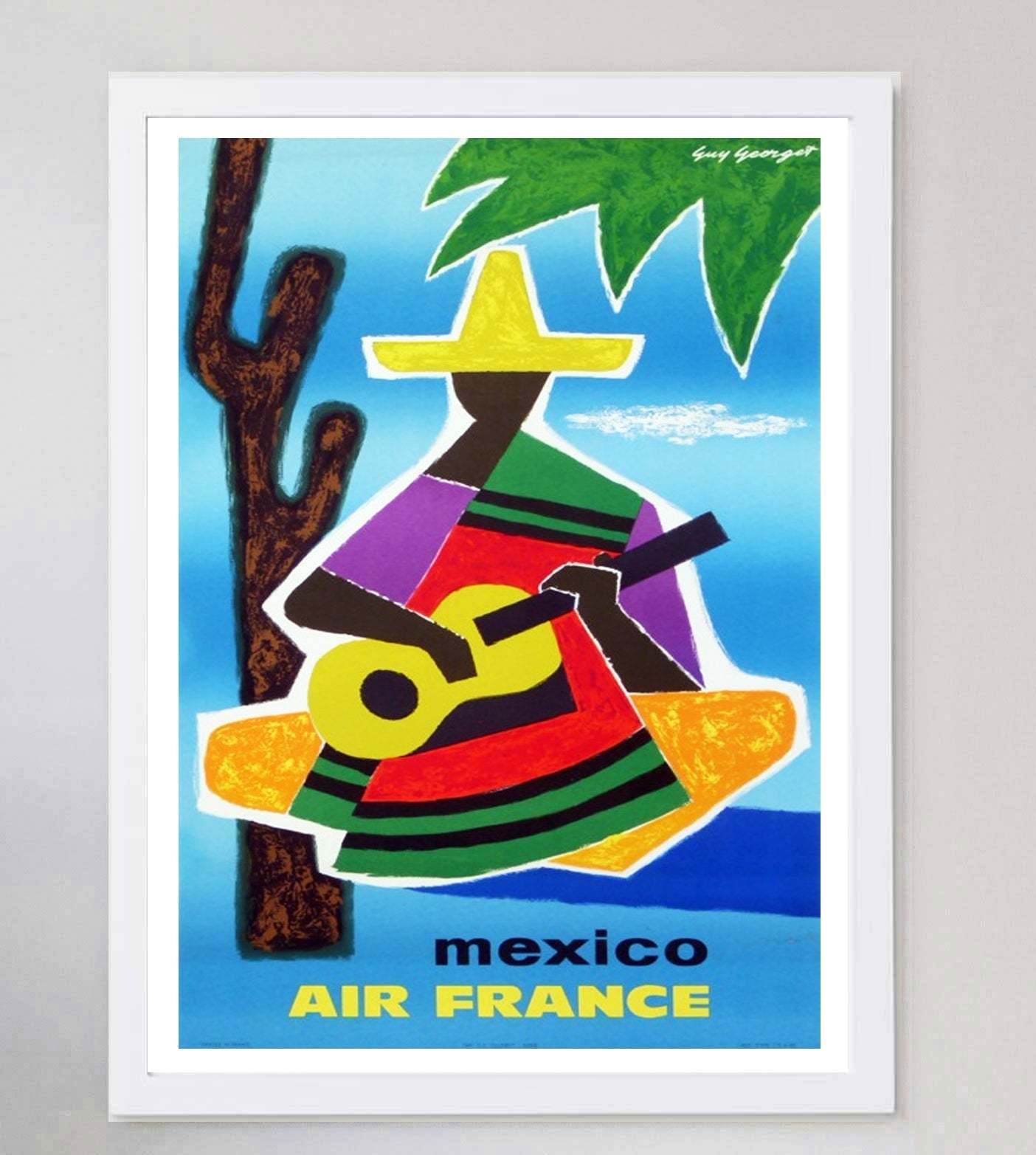 Air France   Mexico, 1960s, Vintage Original Vintage Poster photo for sale