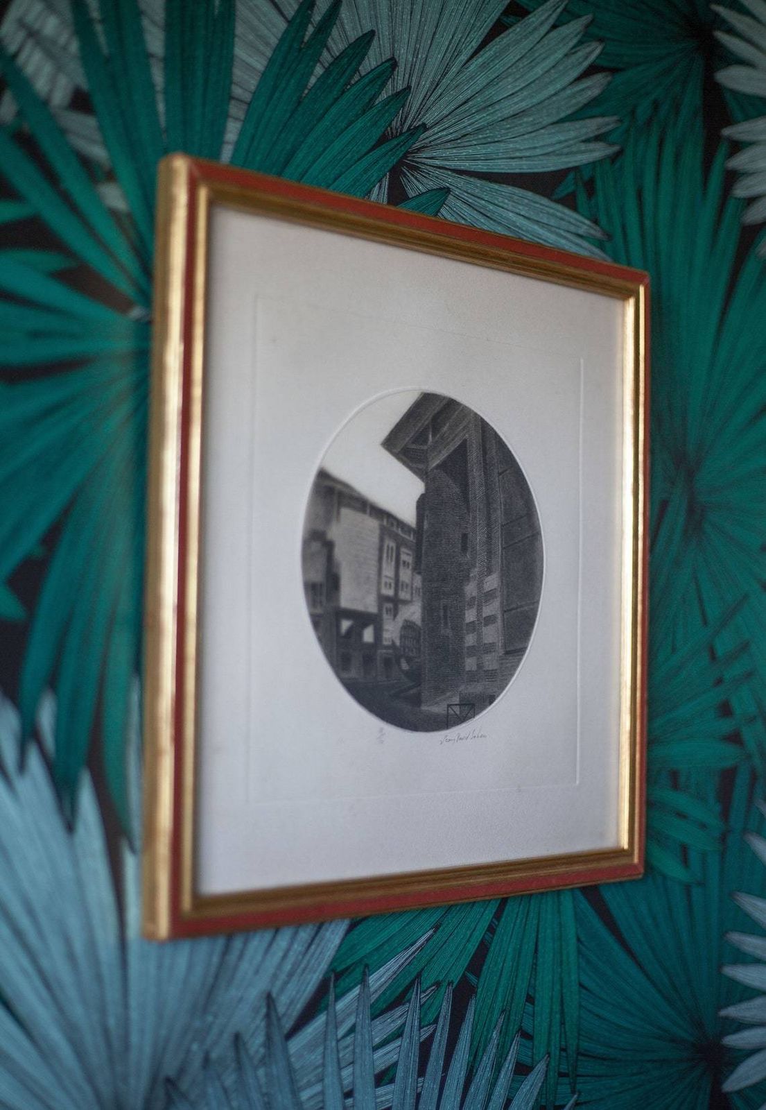 Painting Signed Jean David Saban, Black And White Drawing Signed And Numbered, Black And White, Wall Decoration, Perspective, Architecture, 80's photo Art
